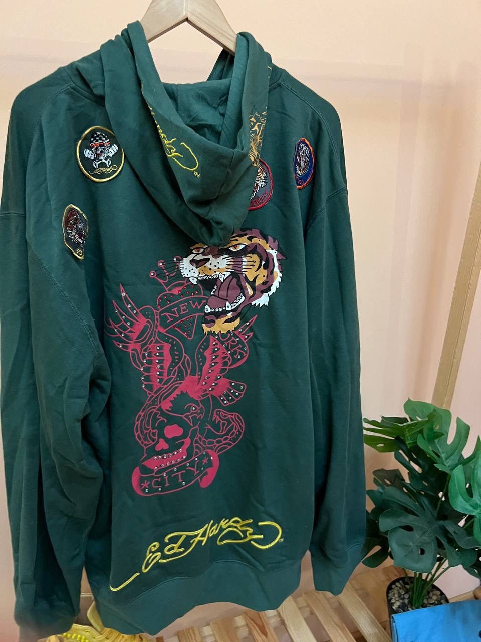 Christian Audigier × Ed Hardy NEW! Ed Hardy Tiger ZIP UP HOODIE VINTAGE Patches audiger Size US XXL / EU 58 / 5 - 3 Thumbnail