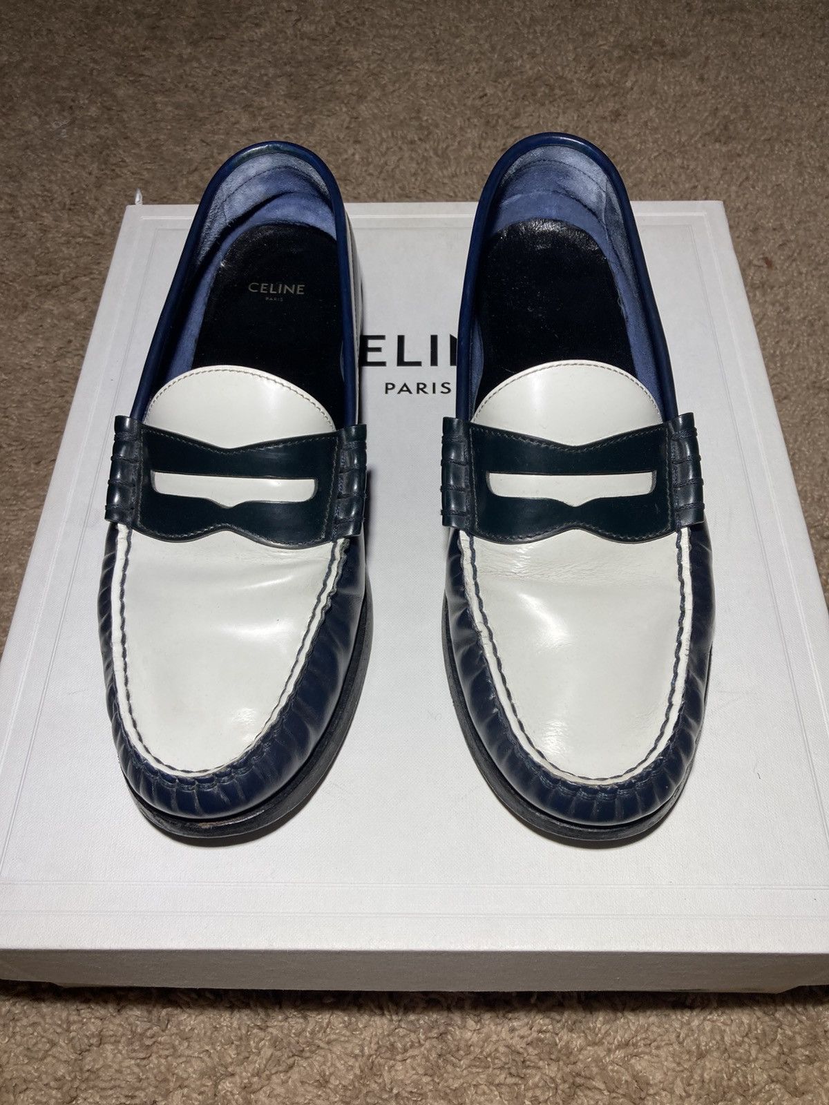 Celine × Hedi Slimane SS19 Celine Luco Loafer Navy Two Tone 41 2019 Hedi Slimane Size US 8 / EU 41 - 1 Thumbnail