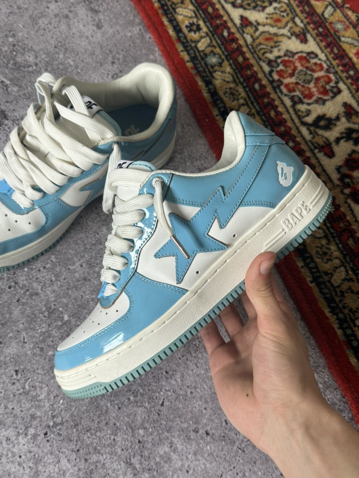 Bape A bathink ape Bape sta snikers shoes mens blue white 8.5 26 Size US 8.5 / EU 41-42 - 2 Thumbnail