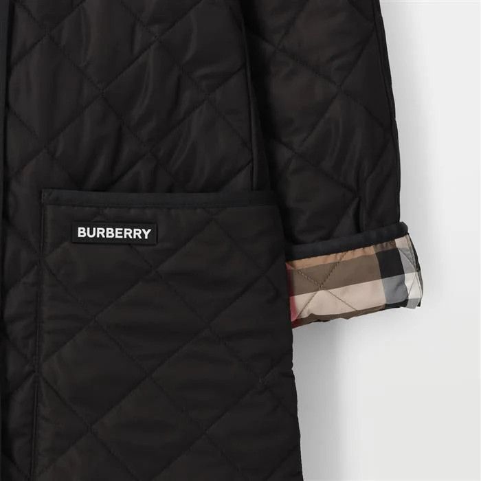 Burberry o1w1db10426 Quilted Long Jacket in Black Size M / US 6-8 / IT 42-44 - 8 Thumbnail
