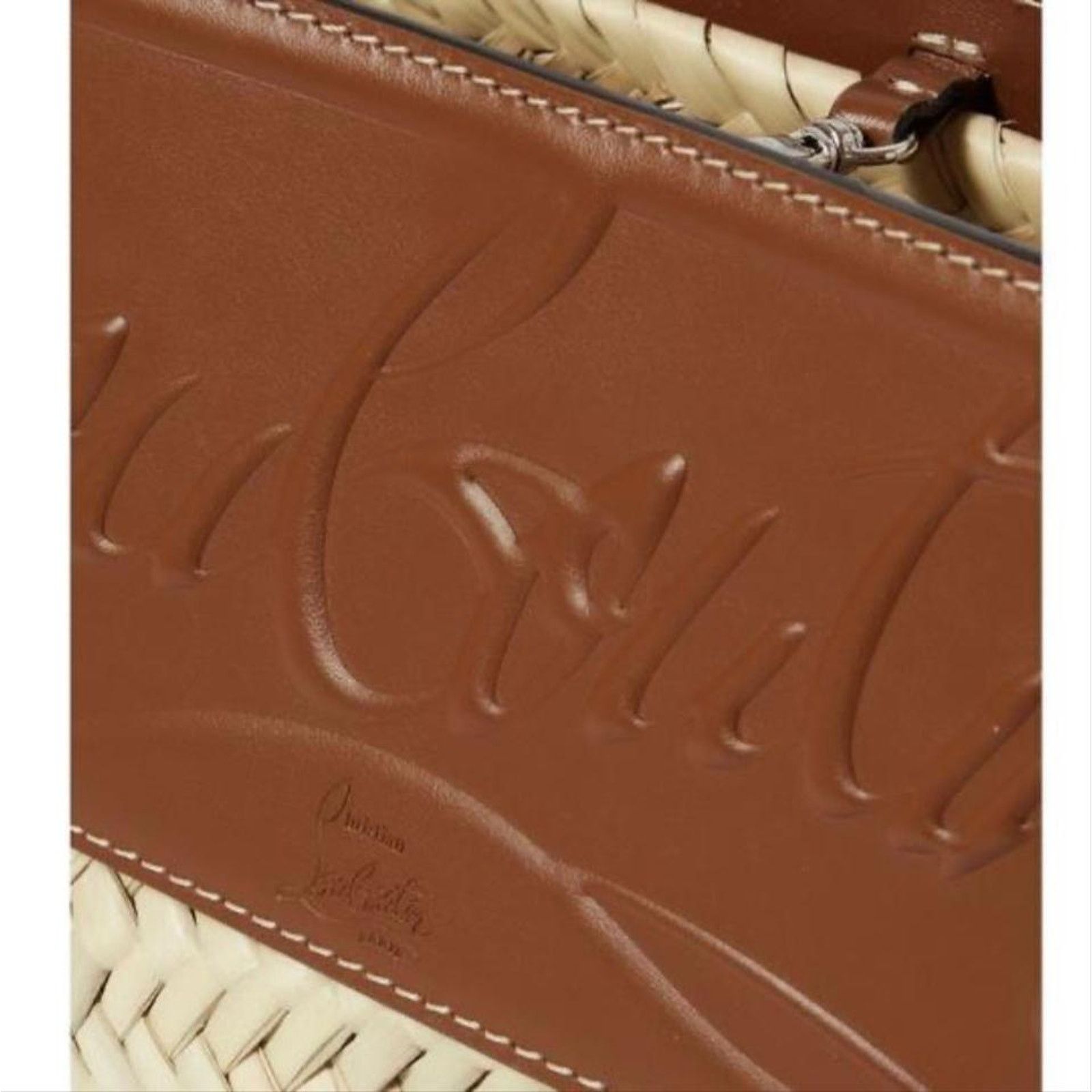 Christian Louboutin Loubishore small logo embossed straw basket Size ONE SIZE - 4 Thumbnail