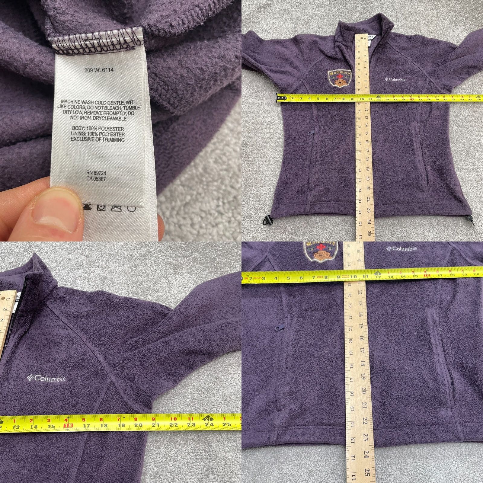 Vintage Columbia Jacket Womens Small Purple Benton Springs Fleece Zip Pockets Logo Mid-Length Regular Fit Outdoor Outdoor Hiking Casual Travel Artillery Size S / US 4 / IT 40 - 8 Thumbnail