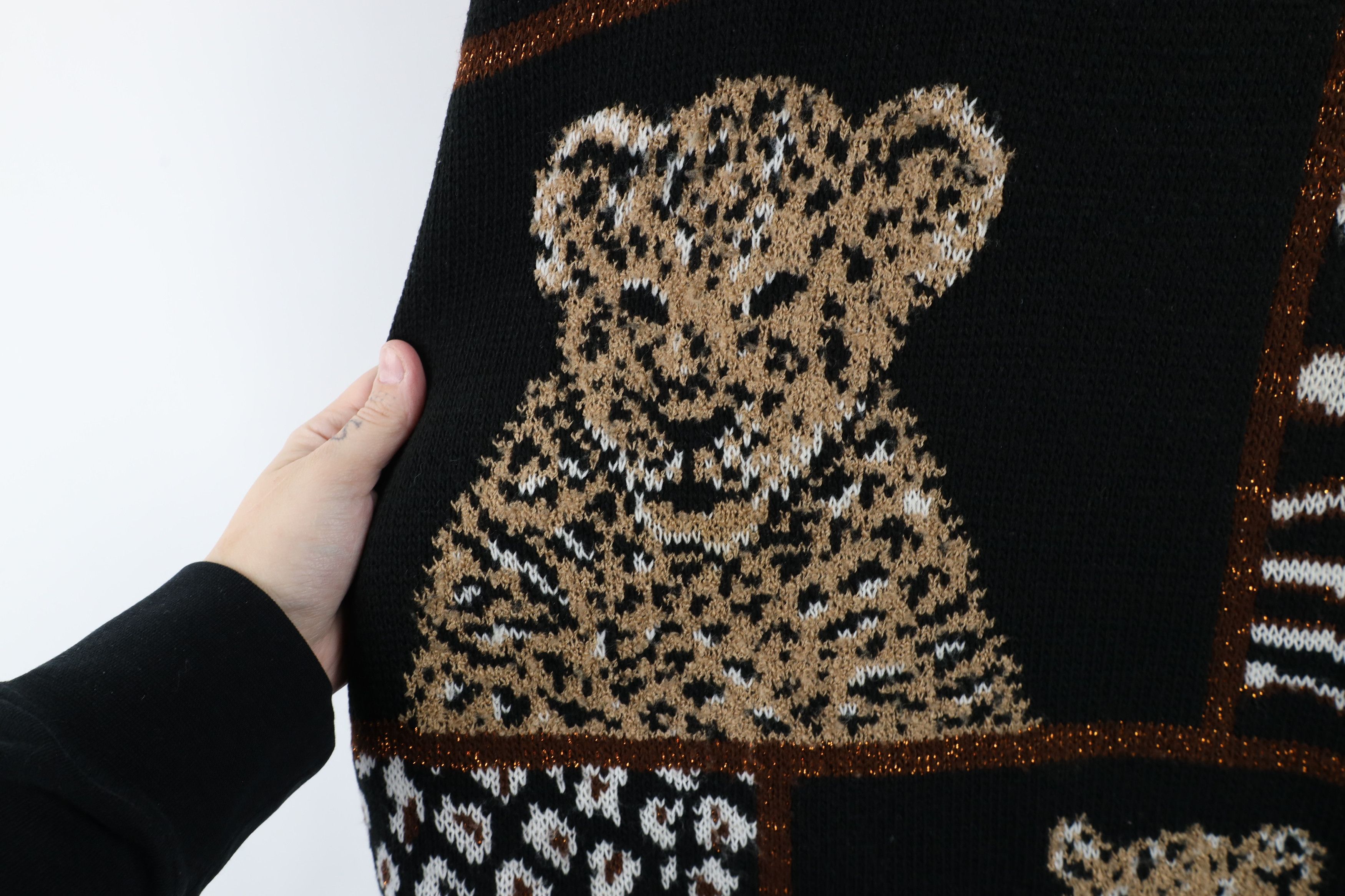 Vintage Vintage 90s Streetwear Cheetah Print Knit Sweater USA Size 3XL / US 20-22 - 6 Thumbnail