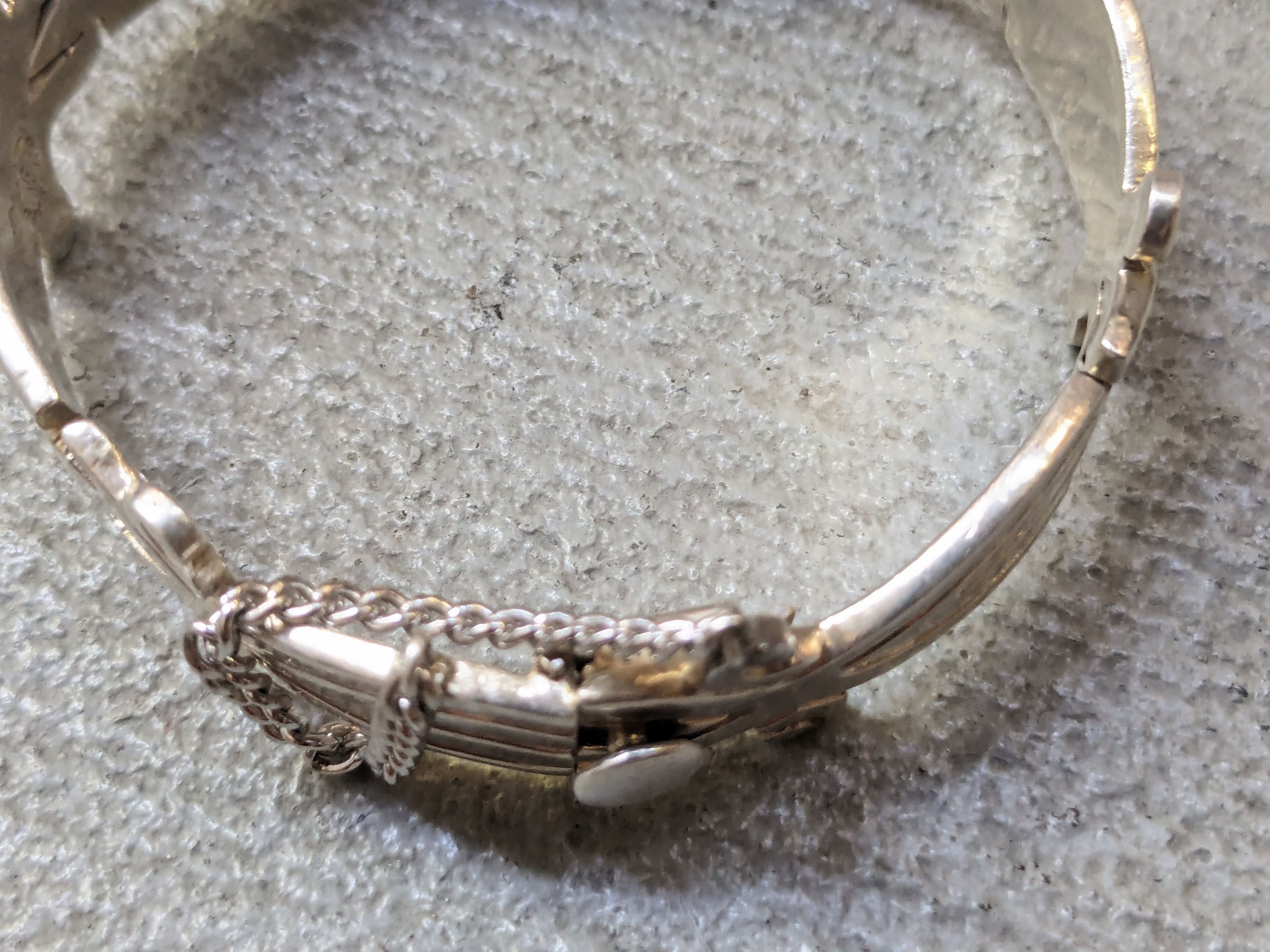 Jewelry Vintage Sterling Silver Bracelet 7.5" Chunky Thick Taxco Size ONE SIZE - 8 Thumbnail