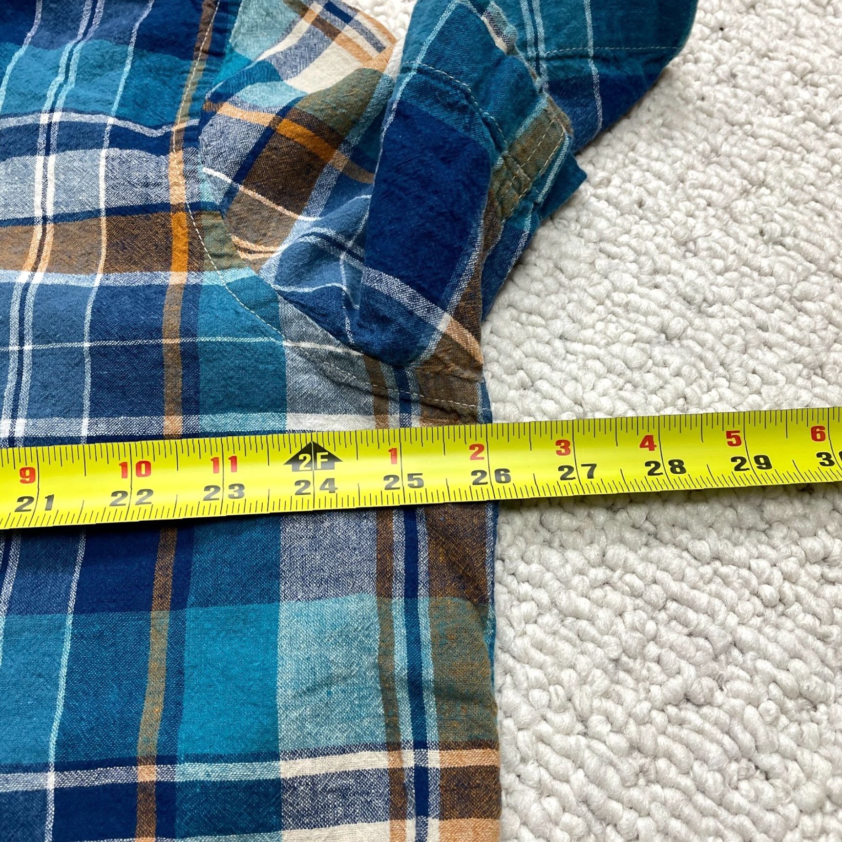 Old Navy Old Navy Button Up Shirt Mens 2XL Blue Plaid Short Sleeve Linen Blend Camp Top Size US XXL / EU 58 / 5 - 6 Thumbnail