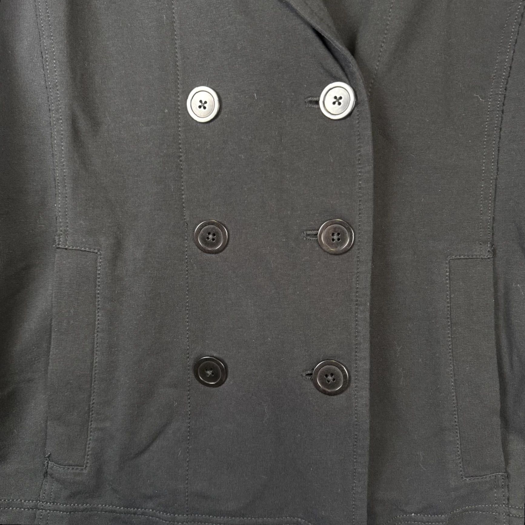 Eileen Fisher VINTAGE Eileen Fisher Pea Coat Jacket Black Cotton Women Size S Peacoat Coat Womens Small Black Cotton Peacoat Jacket Size S / US 4 / IT 40 - 3 Thumbnail