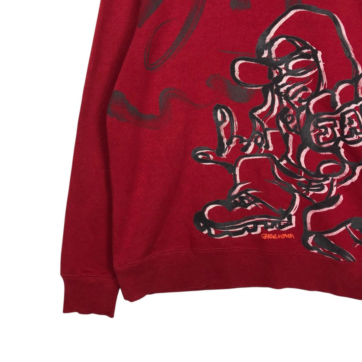 Japanese Brand 📌Vintage Sweatshirt The Hither Punk Design Biker Full Print Size US L / EU 52-54 / 3 - 5 Thumbnail