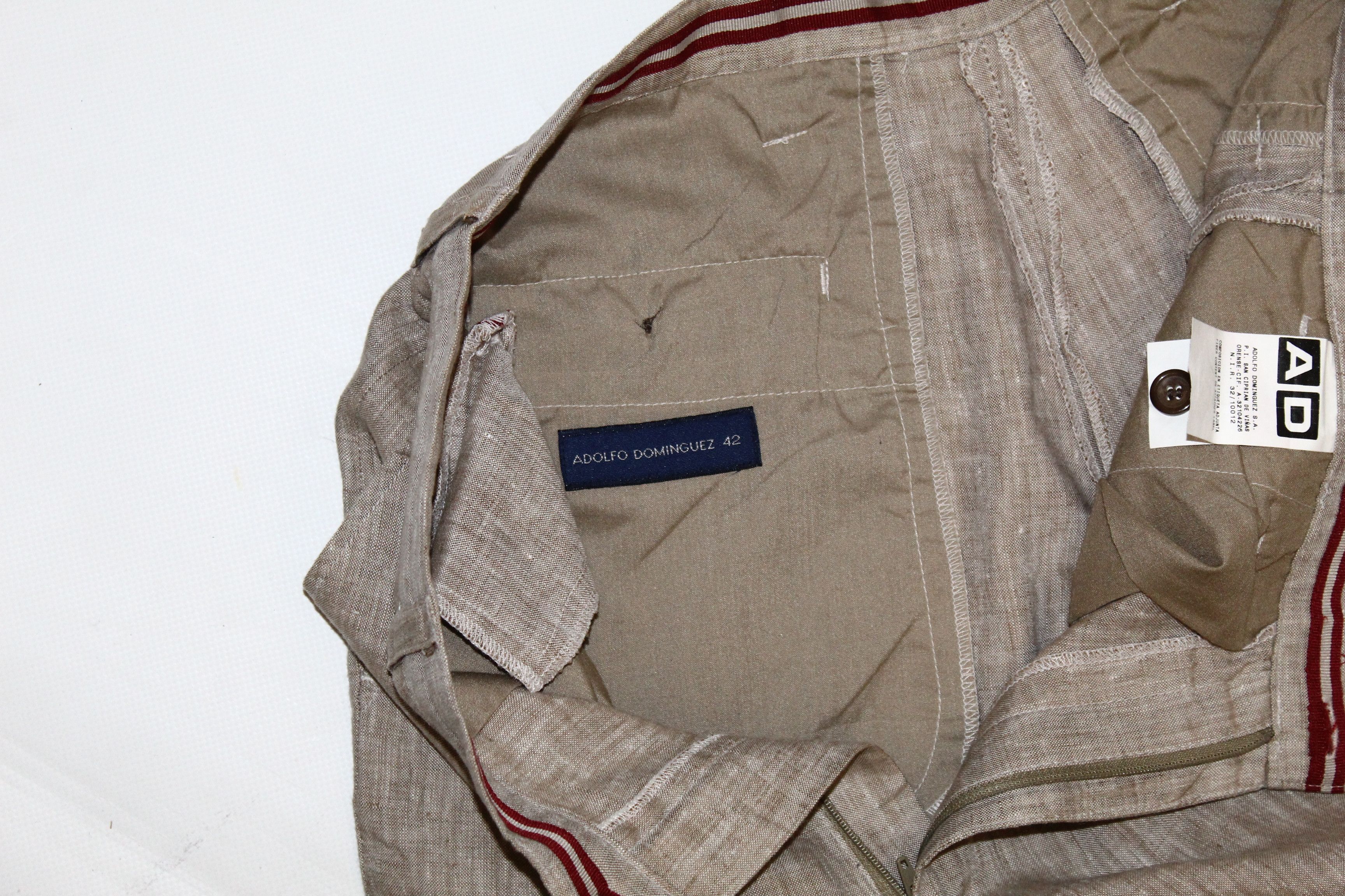 Adolfo Dominguez Adolfo Dominguez Raw Linen Straight Leg Chino Pants Size US 32 / EU 48 - 10 Thumbnail