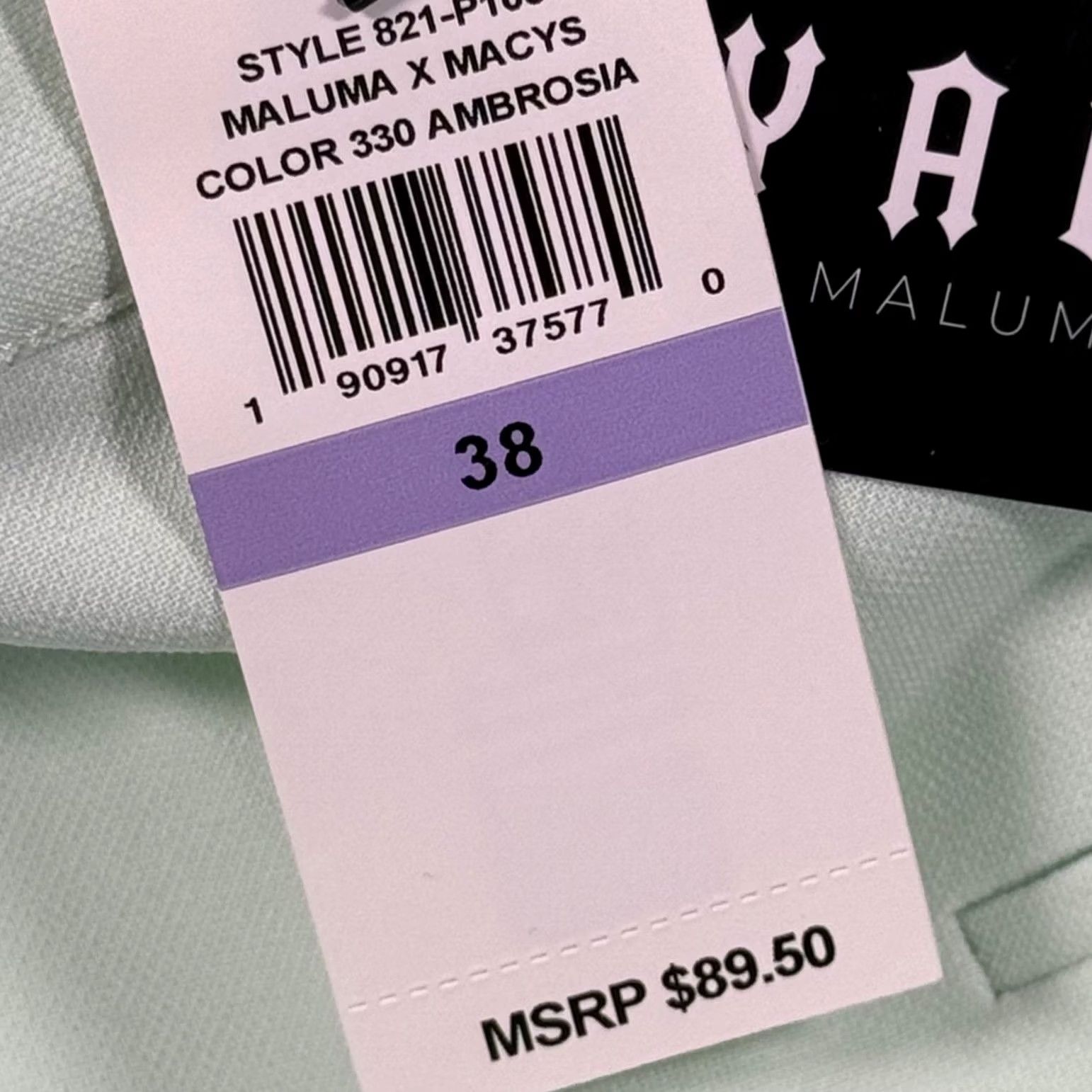 Vintage Royalty by Maluma Mens 38 Pleated Wide-Leg Trousers Mint Green NWT Size US 38 / EU 54 - 3 Thumbnail