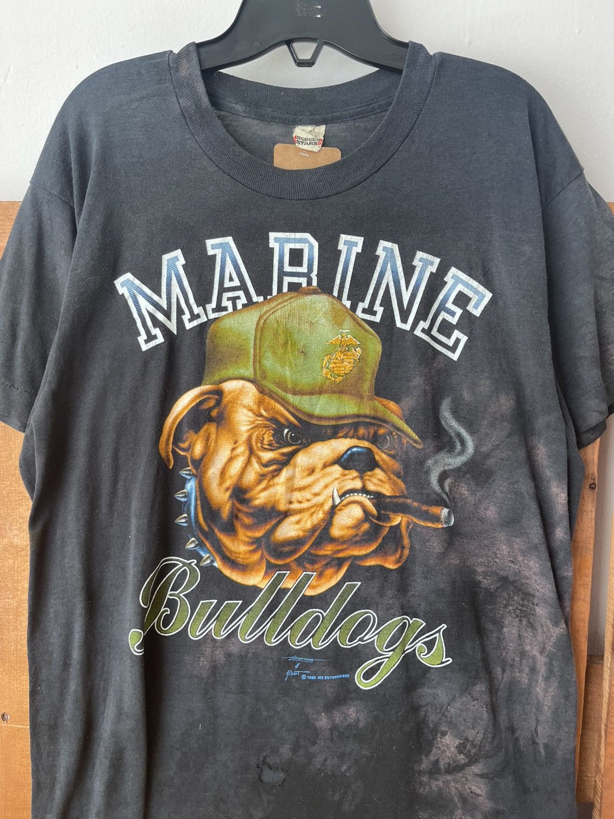 Vintage Vintage worn to perfection 1989 marine bulldogs t shirt Size US L / EU 52-54 / 3 - 3 Thumbnail