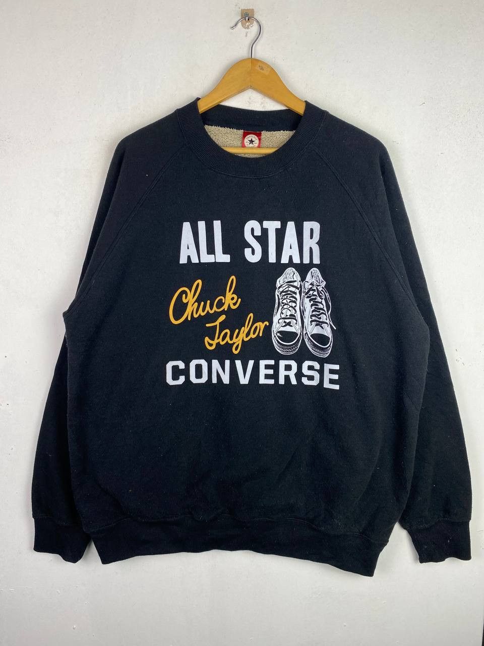 image of Avant Garde x Converse Chuck Taylor Sweatshirt Fleece Lining in Black, Men's (Size 2XL)