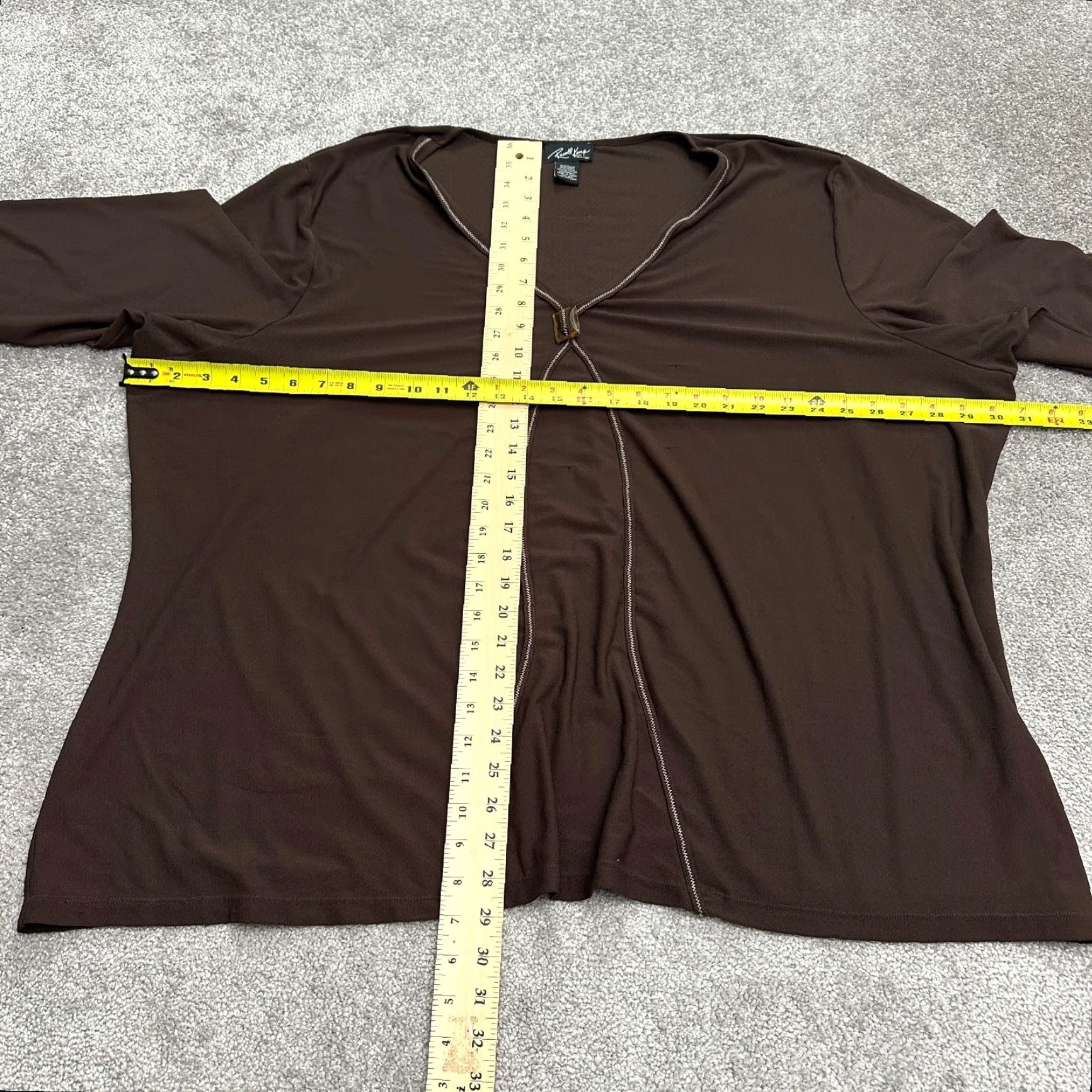 Vintage Russel Kemp New York Blouse Womens 4X Brown Long Sleeve V-Neck Casual Size XXL / US 16-18 / IT 52-54 - 7 Thumbnail