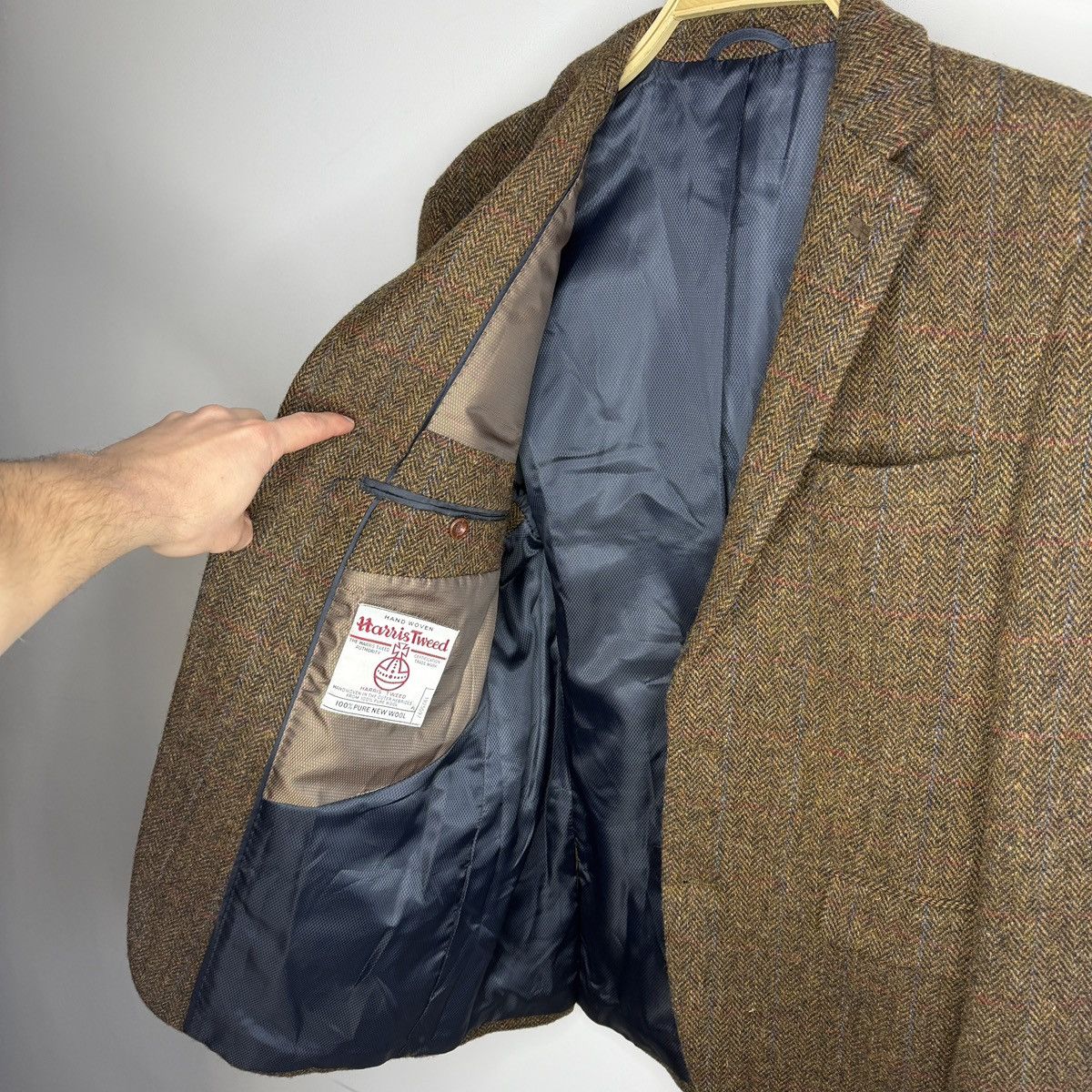 Harris Tweed Vtg Harris Tweed Brown Coat WOOL Jacket Blazer 40 R Size 40R - 9 Thumbnail