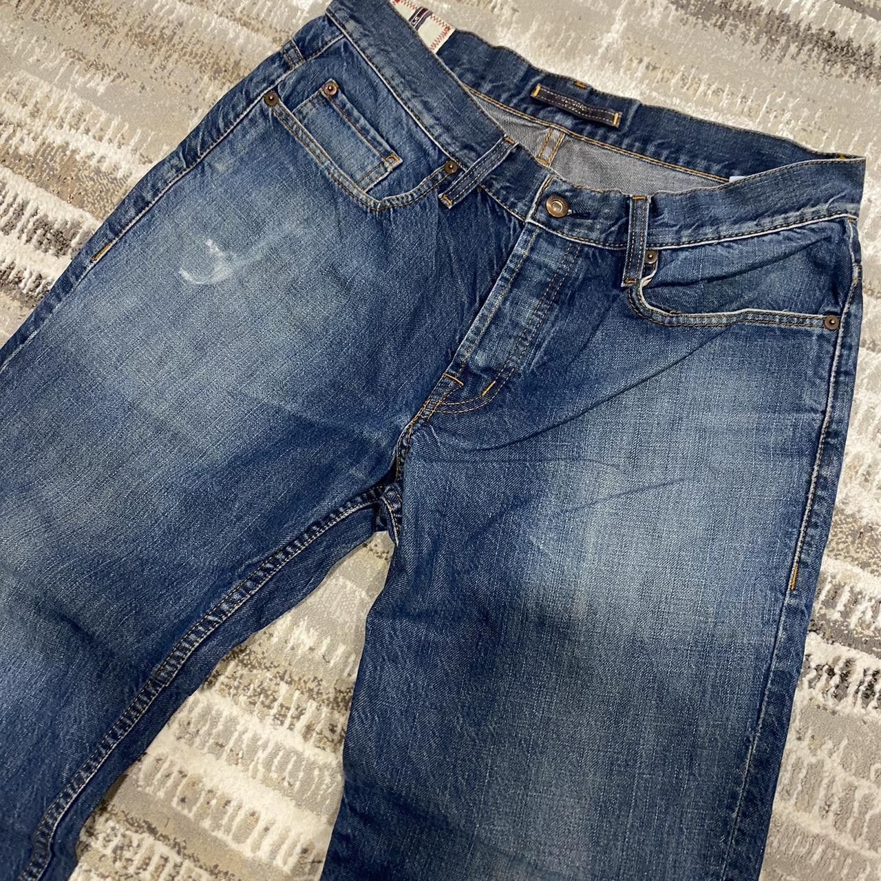Japanese Brand 00s Faded Baggy Jeans Navy 33" Size US 33 - 2 Thumbnail