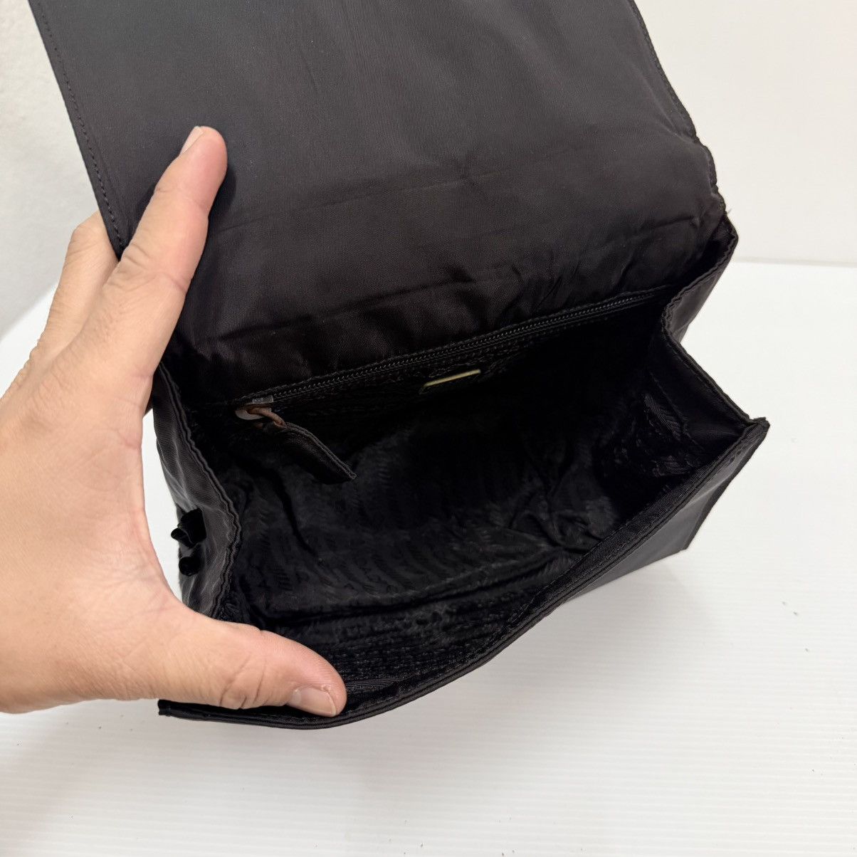 Prada Prada Nylon Black Top Handle Dinner Bag Size ONE SIZE - 8 Thumbnail