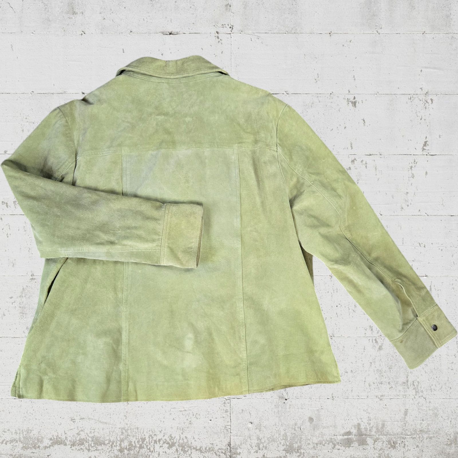 Other Y2K Green Suede Leather Jacket Size 2X Size XXL / US 16-18 / IT 52-54 - 8 Thumbnail