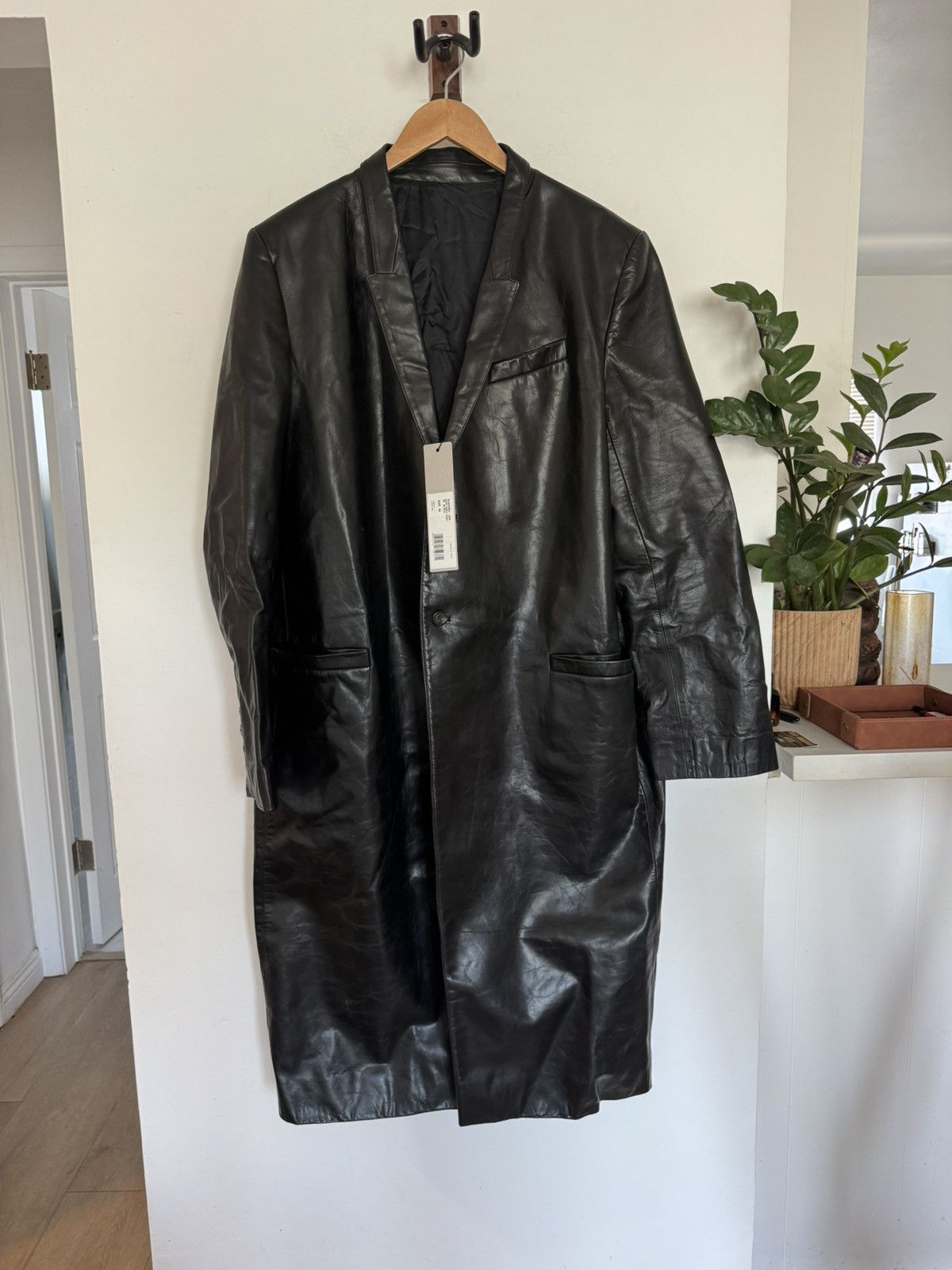 Rick Owens BNWT Leather Coat Size US L / EU 52-54 / 3 - 1 Thumbnail