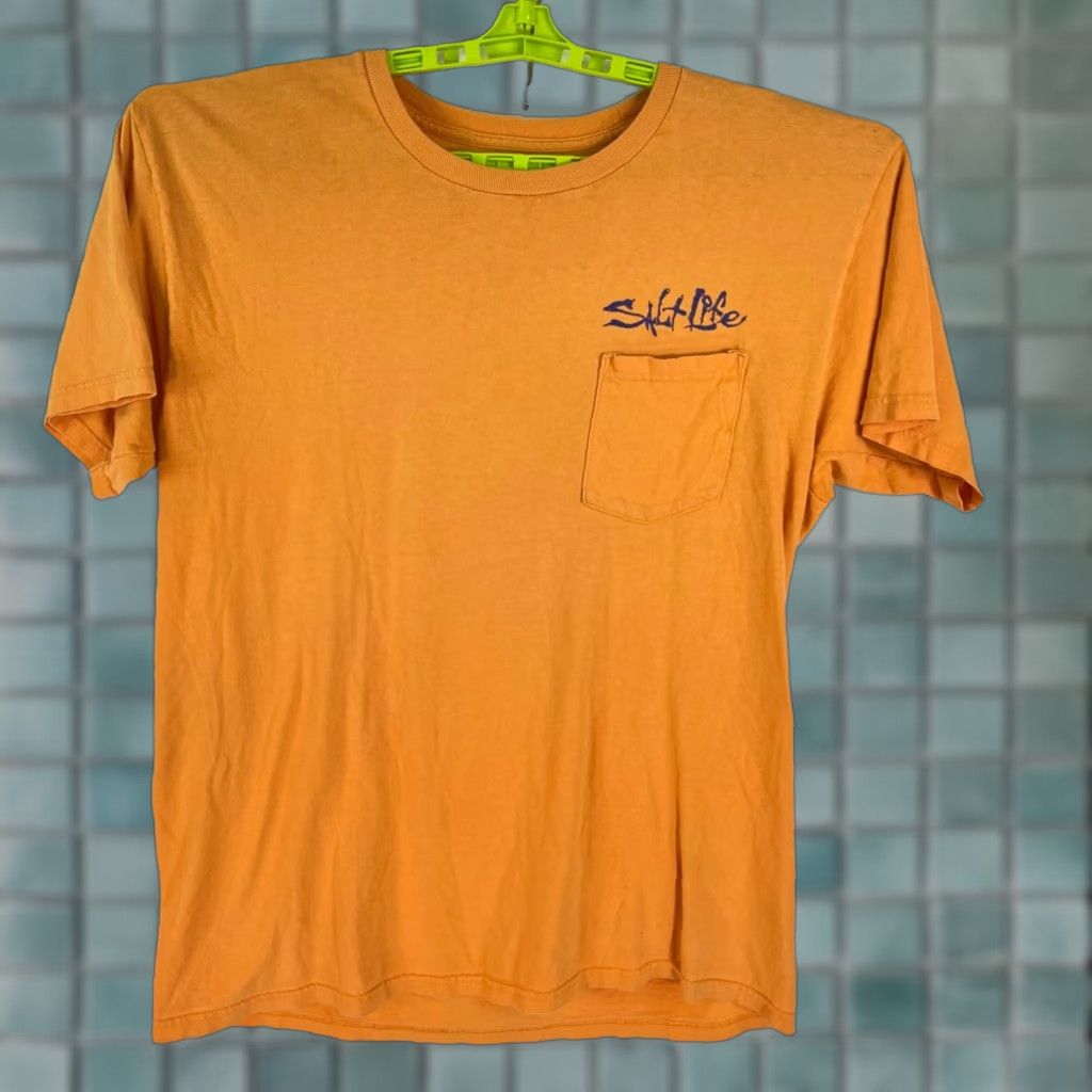 Vintage Salt Life Mens T-Shirt Shirt Orange Pocket Graphic Tee Salt Life Fishing Shirt Mens Size L Orange Pocket Graphic Tee Size US L / EU 52-54 / 3 - 1 Thumbnail