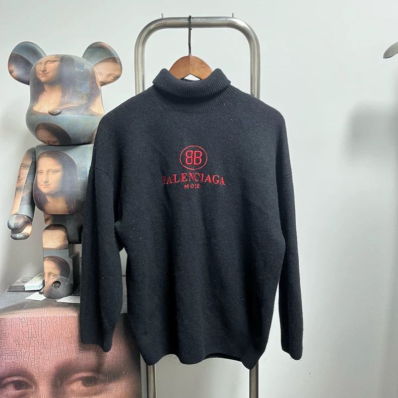 Balenciaga Balenciaga Double B Knit Sweater - dmc Size US S / EU 44-46 / 1 - 1 Thumbnail