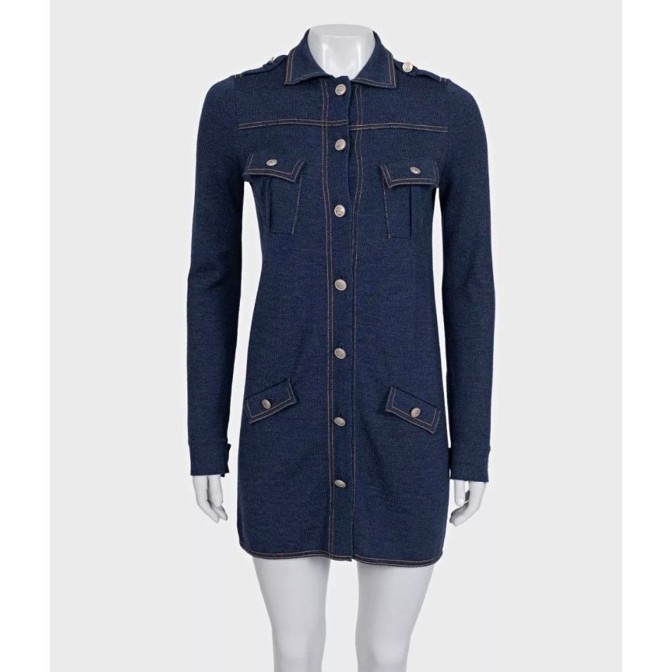 Chanel Chanel Blue Wool & Silk Dress Sz. FR36 / S Size S / US 4 / IT 40 - 1 Thumbnail