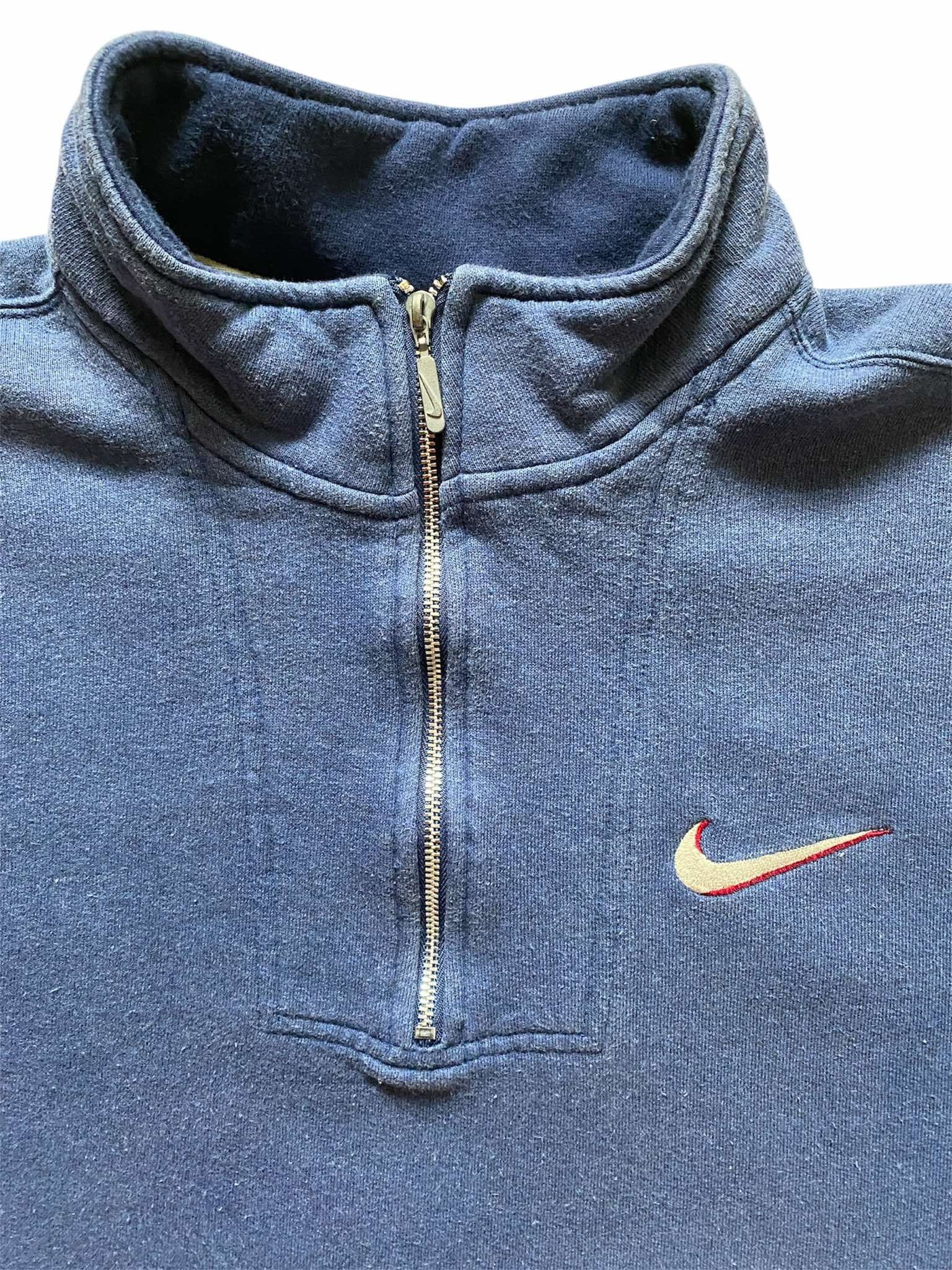 Nike × Vintage RARE Vintage Nike 1/4 Zip Sweater Big Swoosh Back Logo Size US M / EU 48-50 / 2 - 4 Thumbnail