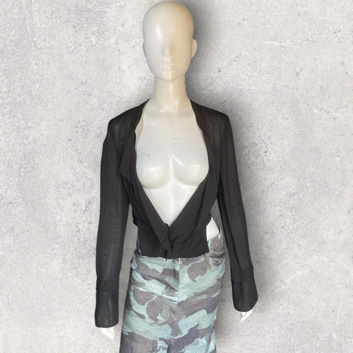 Yohji Yamamoto Vintage SS96 Sheer Mesh Top Size S / US 4 / IT 40 - 3 Thumbnail