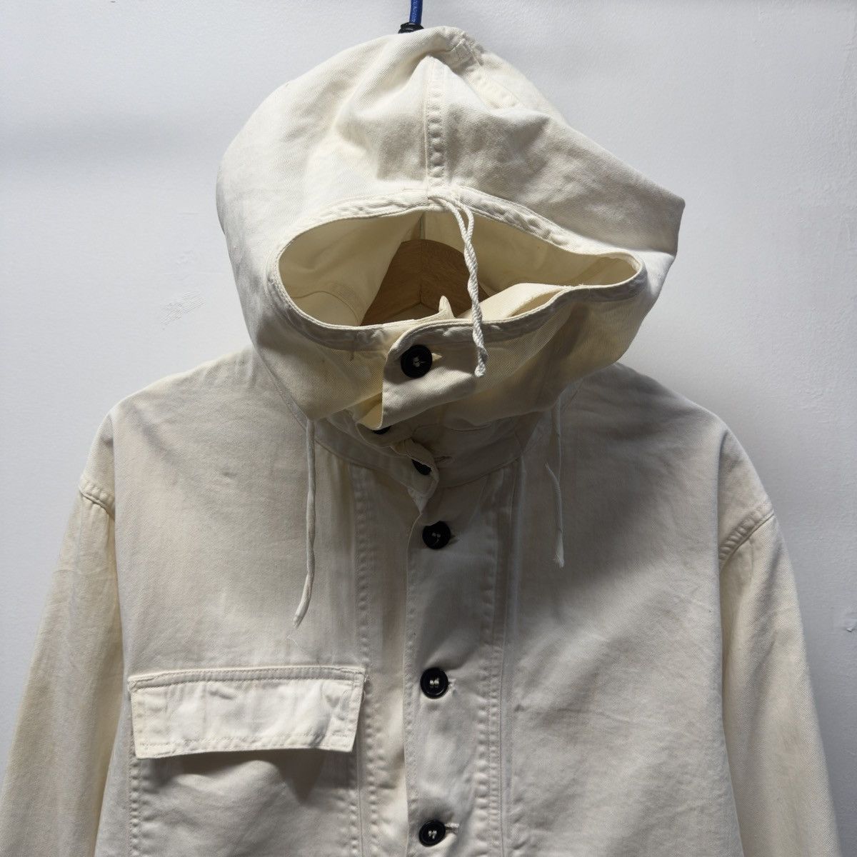 Vintage 40s WW2 US Navy Anti Gas Gunner Smock Jacket First Pattern Size US XL / EU 56 / 4 - 8 Thumbnail