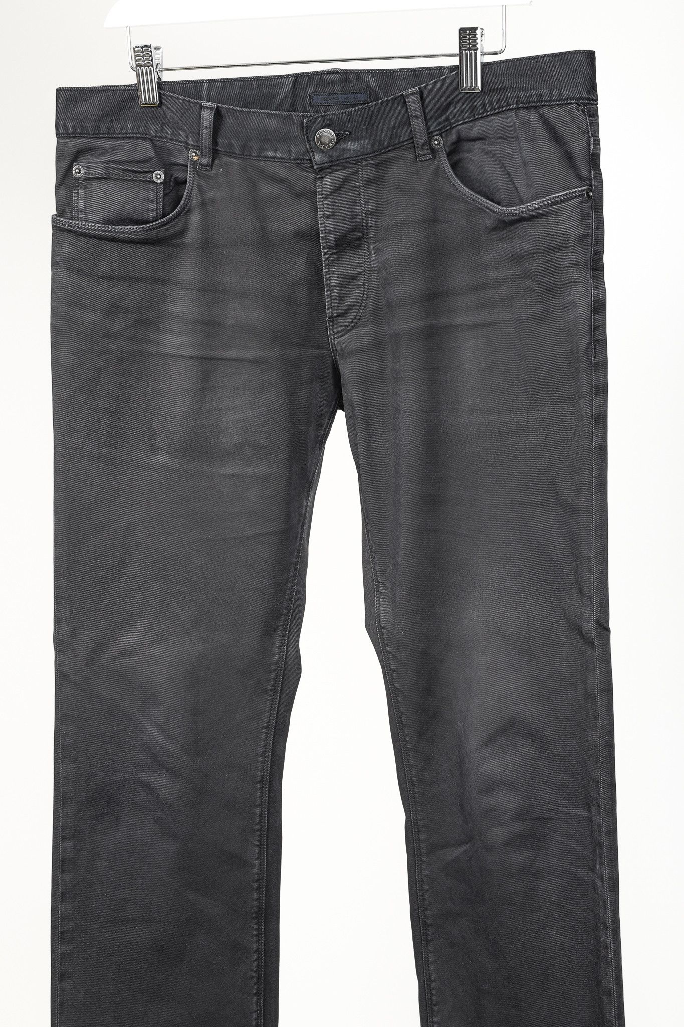 Prada Prada Washed-Black Cotton-Twill Straight-Leg Jeans Size US 33 - 3 Thumbnail