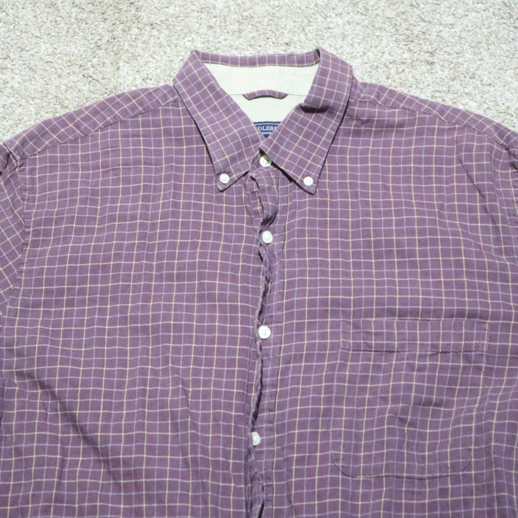 Vintage SADDLEBRED Shirt Men's L Burgundy Long Sleeve Button-Down Plaid Size L Large Size US L / EU 52-54 / 3 - 2 Thumbnail
