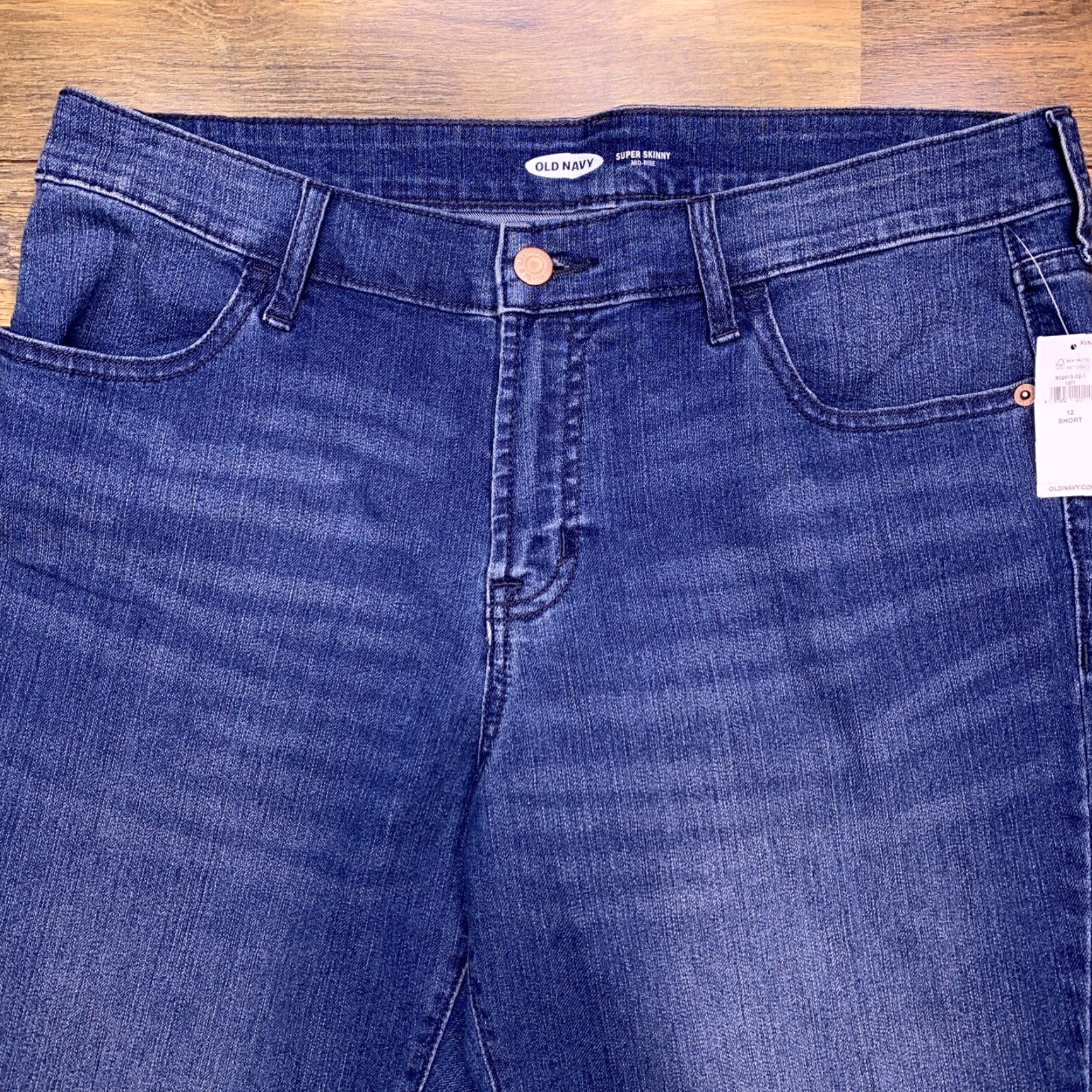 Old Navy Old Navy Jeans Skinny 12 Short Mid Rise Blue Denim 5-Pocket Stretch Regular Size 34" / US 12 / IT 48 - 3 Thumbnail