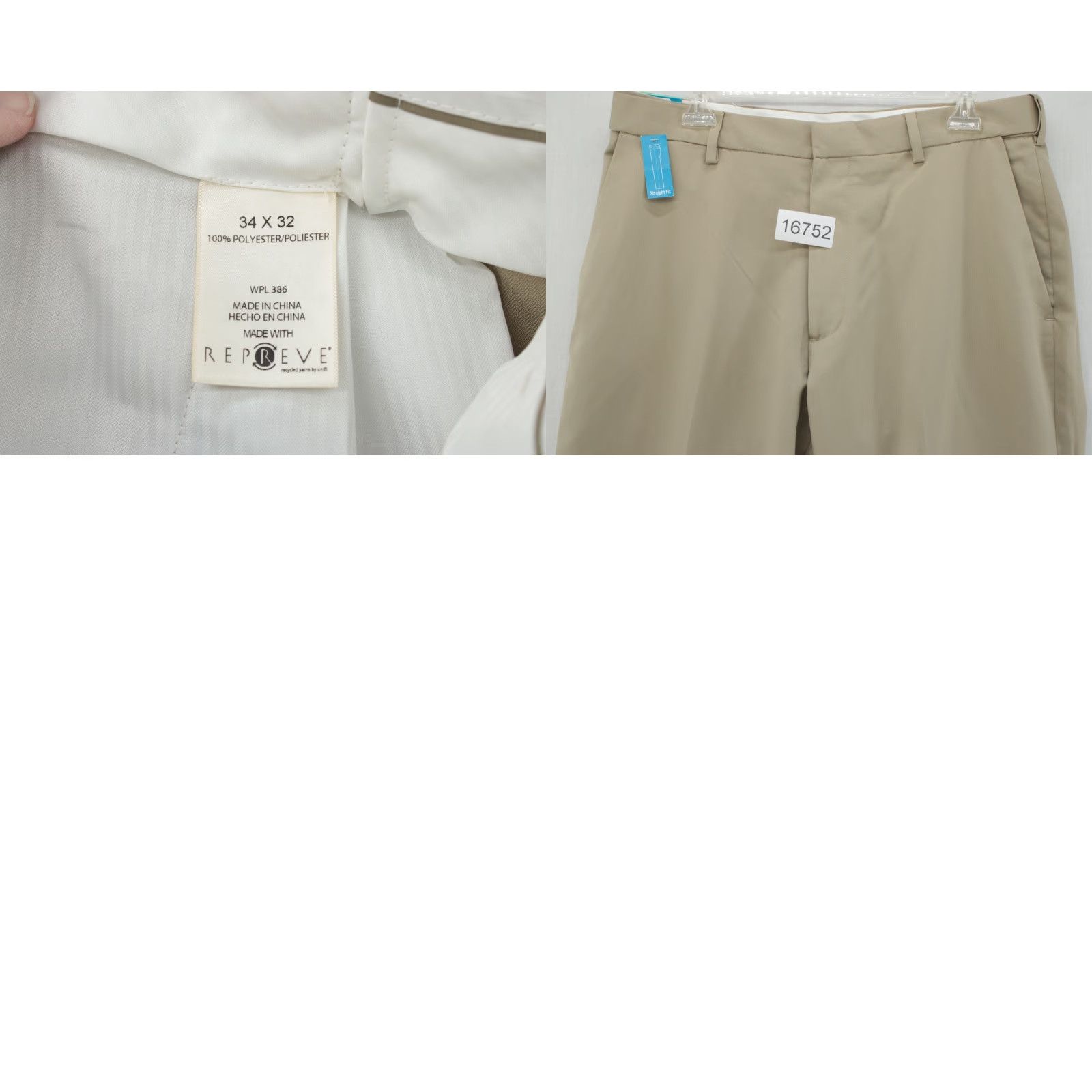 Haggar Haggar Pants Mens 34X32 Beige Micro Herringbone Comfort Waist Dress Pants Casual Office Business Size US 34 / EU 50 - 9 Thumbnail