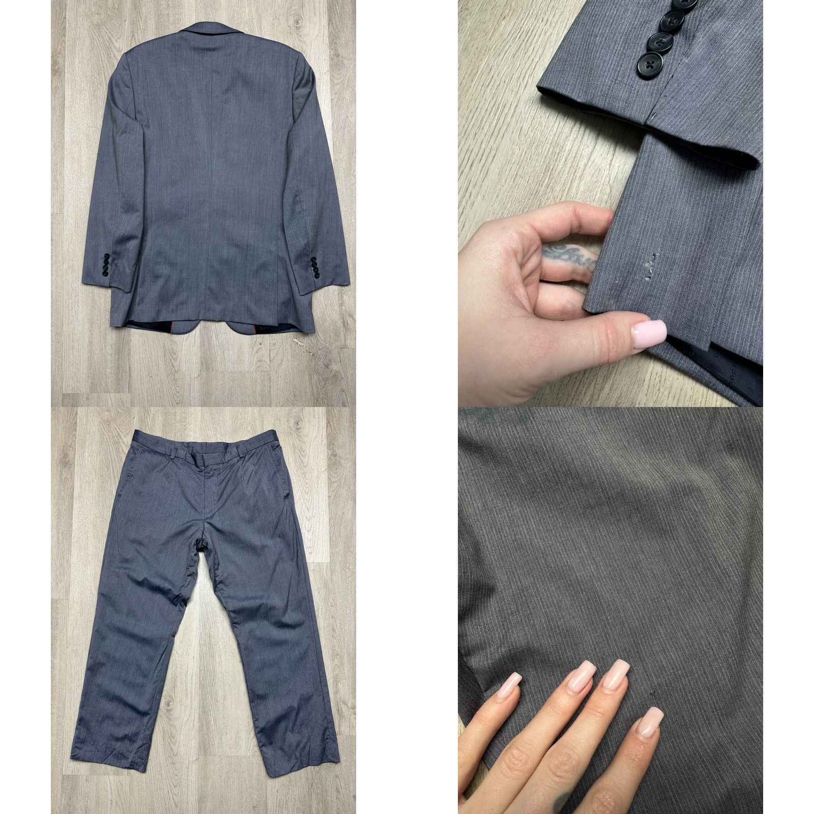 Hugo Boss HUGO BOSS Suit Mens Wool 2 Button Blazer + Pants Size 50 Gray 2 Piece Vintage: No (N/A) Size 50R - 8 Thumbnail
