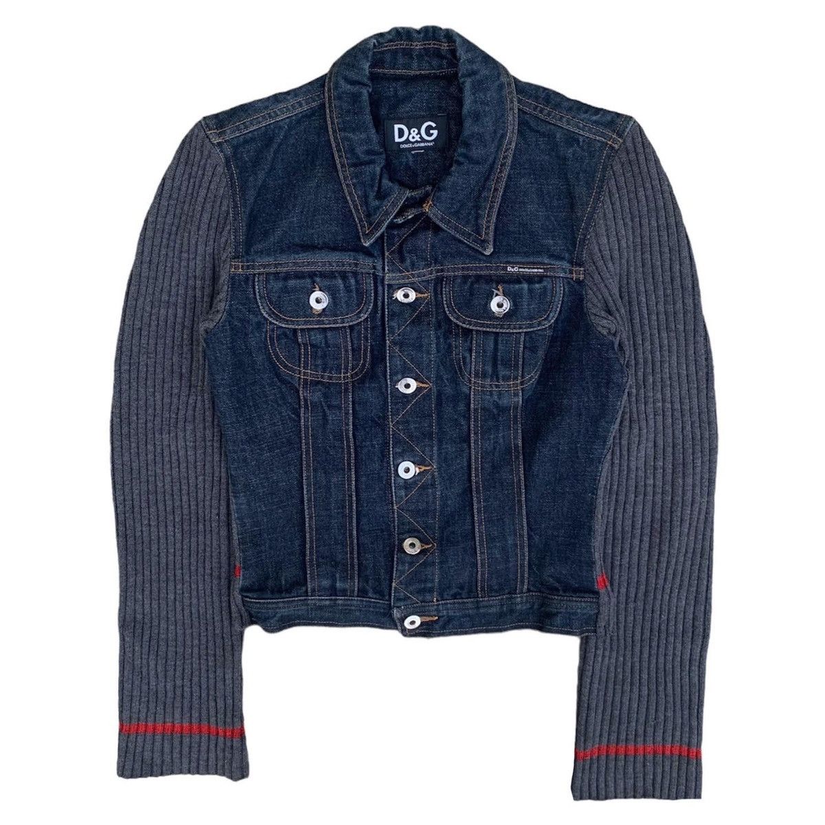Pull Zipé Dolce & Gabbana FW2009 Effet Laine Patchwork Gris - Taille L - Occasion TBE