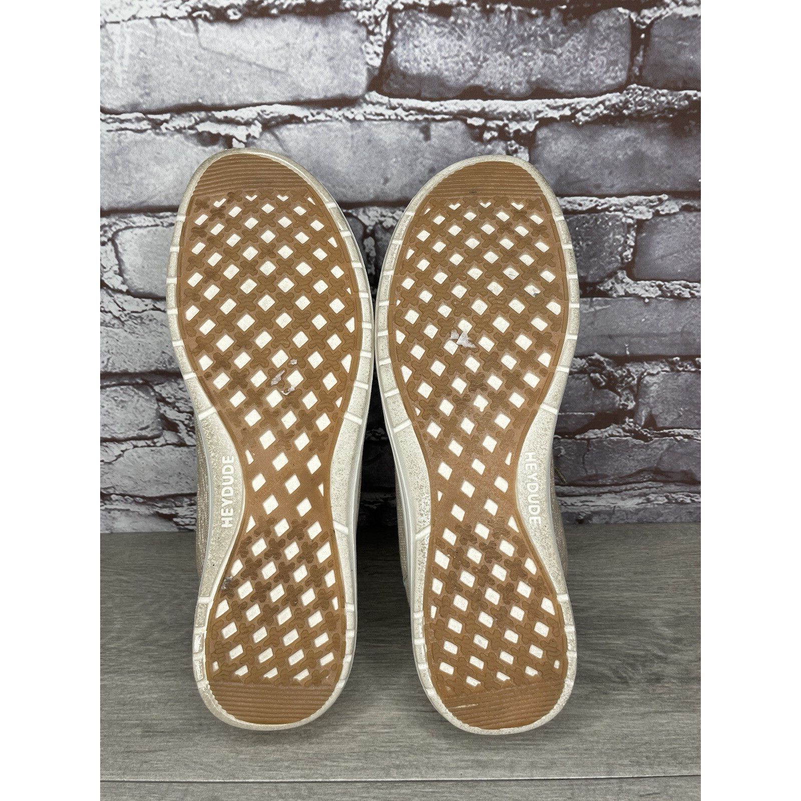 Other Hey Dude Paul Chambray Beige Canvas Fabric Lace Up Shoes Men Size US 12 / EU 45 - 8 Thumbnail