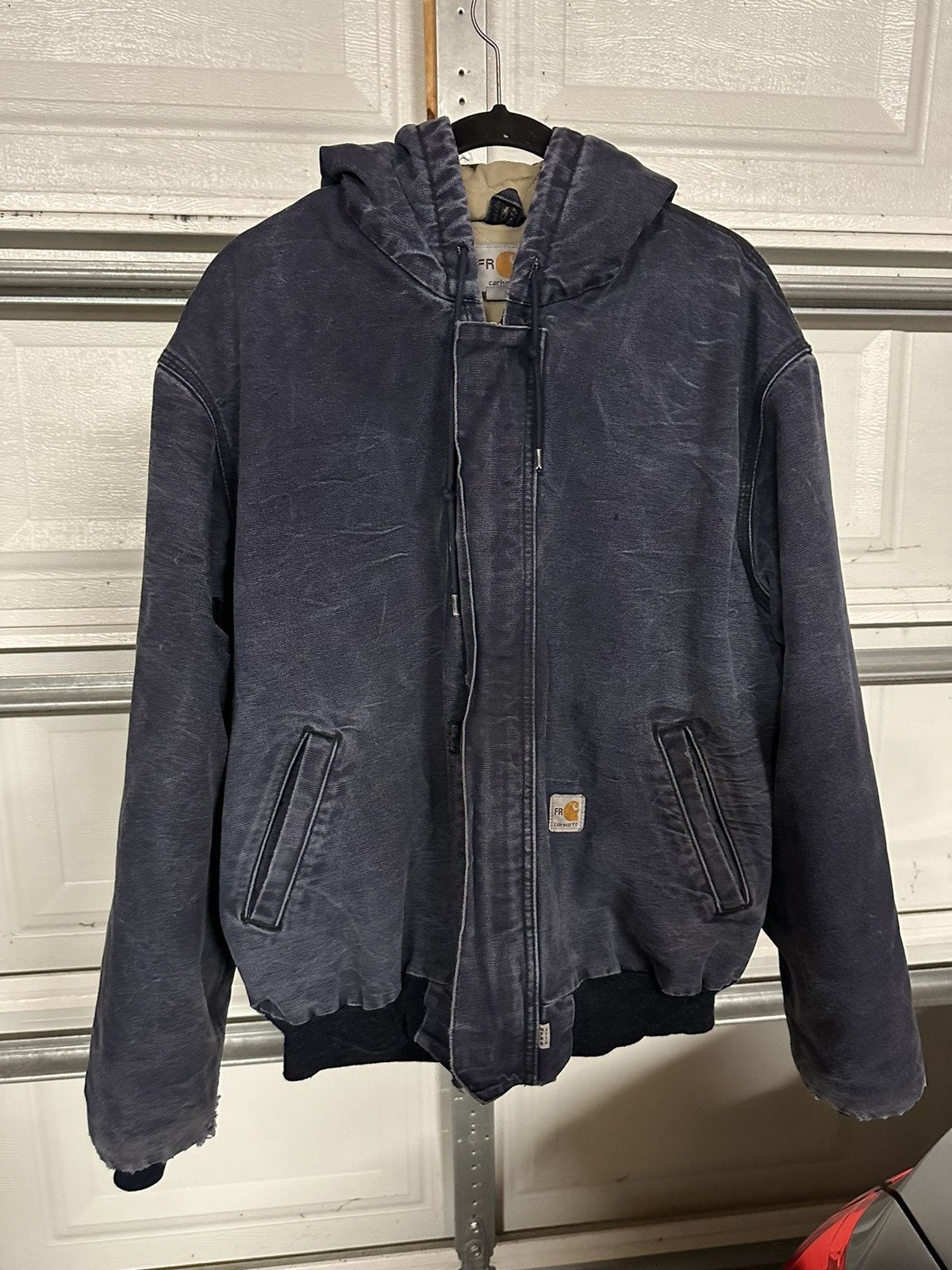 Faded Distressed Carhartt hooded jacket
