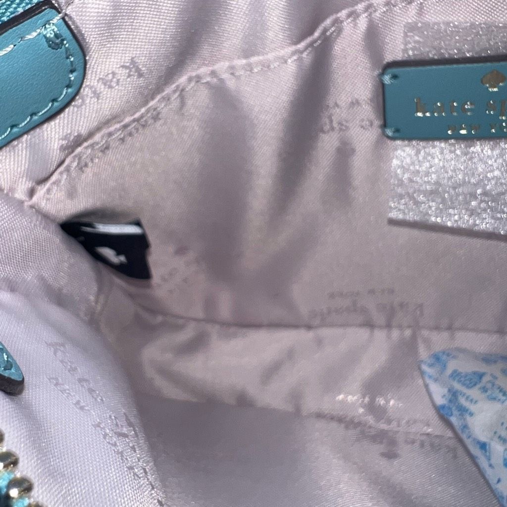 Kate Spade Kate Spade Small Saffiano PVC Crossbody in Smokey Blue Size ONE SIZE - 9 Thumbnail