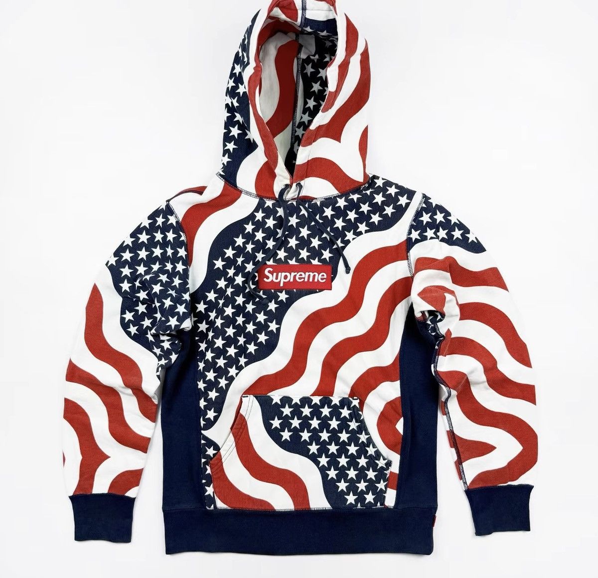 Supreme Supreme fw14 usa flag box logo hooded sweatshirt hoodie Size US S / EU 44-46 / 1 - 1 Thumbnail