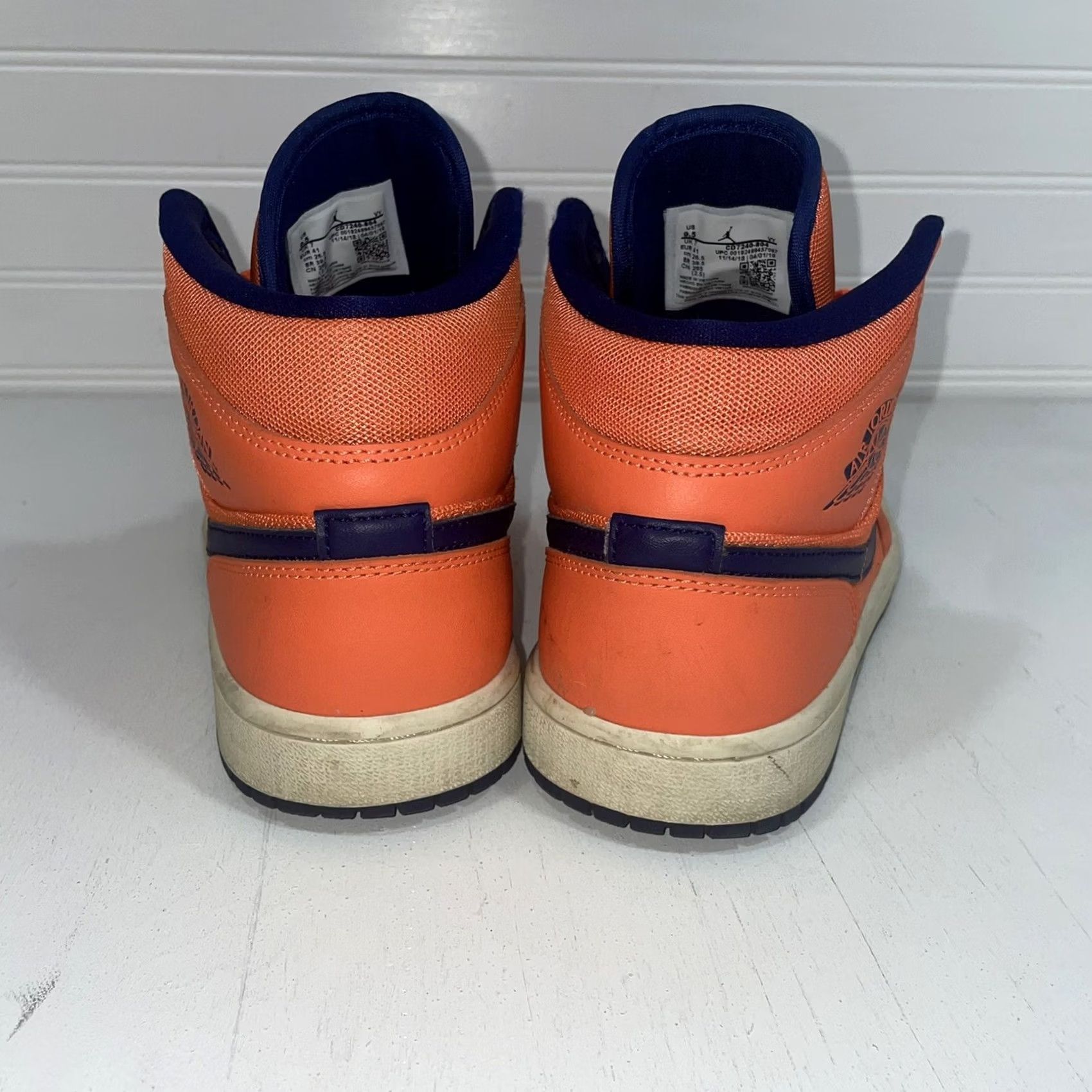 Jordan Brand Nike Air Jordan 1 Mid Turf Women sz 9.5 Turf Orange Blue CD7240 804 2018 Shoes Sneaker Casual Activewear Womens Size ONE SIZE - 5 Thumbnail