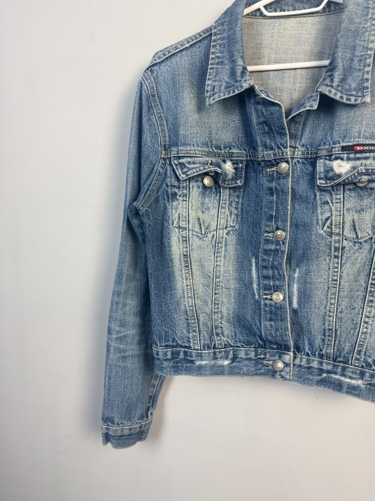 Diesel × Vintage Vintage Y2K Diesel Denim Western Cropped Distressed Jacket Size M / US 6-8 / IT 42-44 - 2 Thumbnail