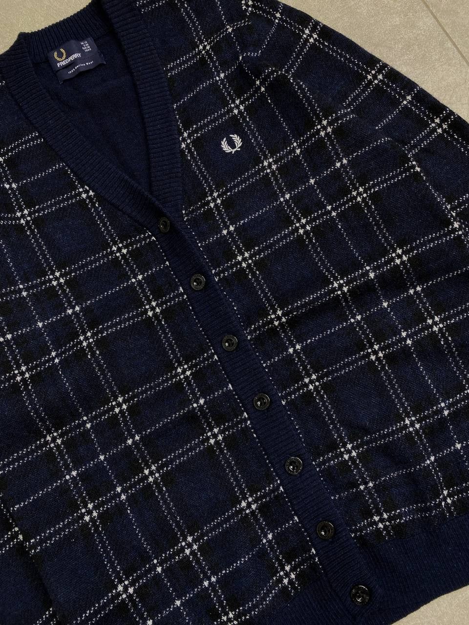 Fred Perry Fred Perry Merino Wool Check Cardigan Buttons Sweater Size M / US 6-8 / IT 42-44 - 6 Thumbnail