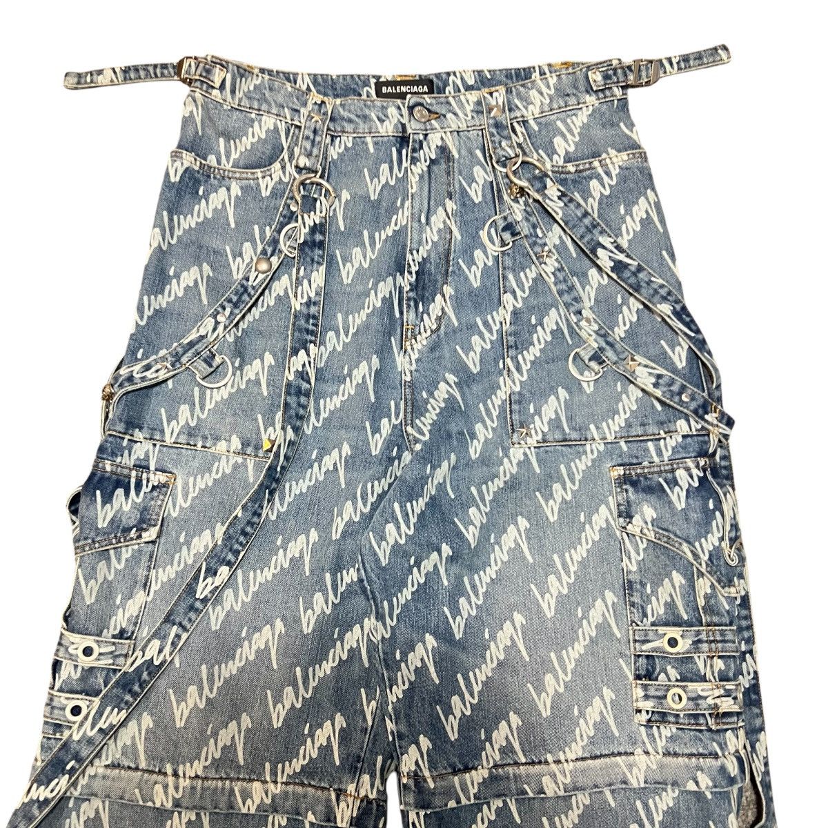 Balenciaga BALENCIAGA 2022AW All Over Logo RAVER JEANS Size US 31 - 6 Thumbnail