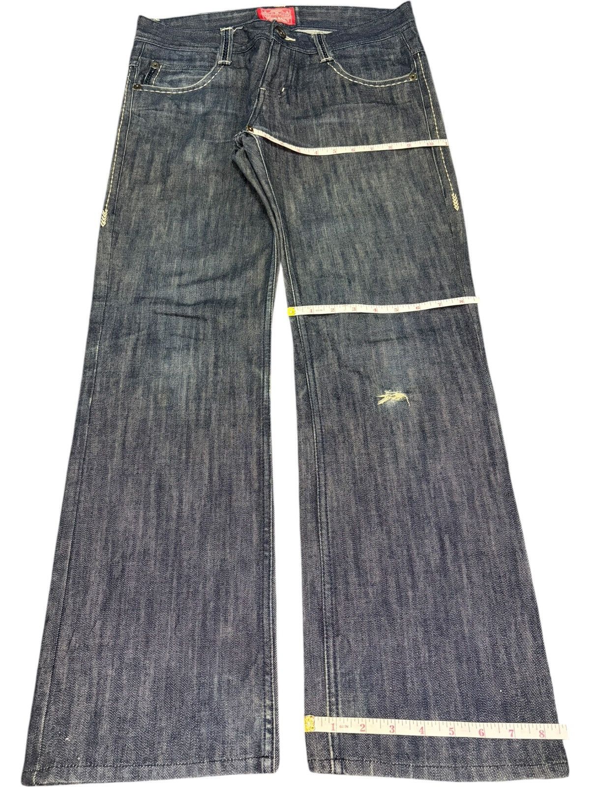 Edwin Vintage Japanese Brand Blue Wash Distress Loose Jeans Size US 33 - 8 Thumbnail
