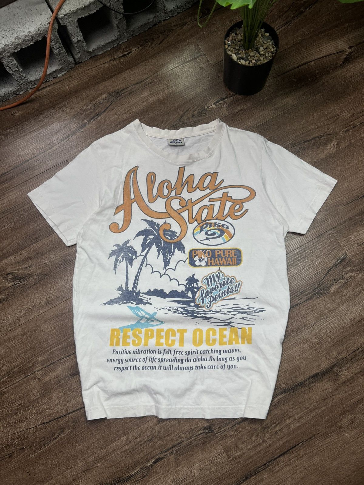 Ron Jon Surf Shop 🔥 Piko Aloha State Vintage Big Logo White T-Shirt Surf Style Size US S / EU 44-46 / 1 - 1 Thumbnail