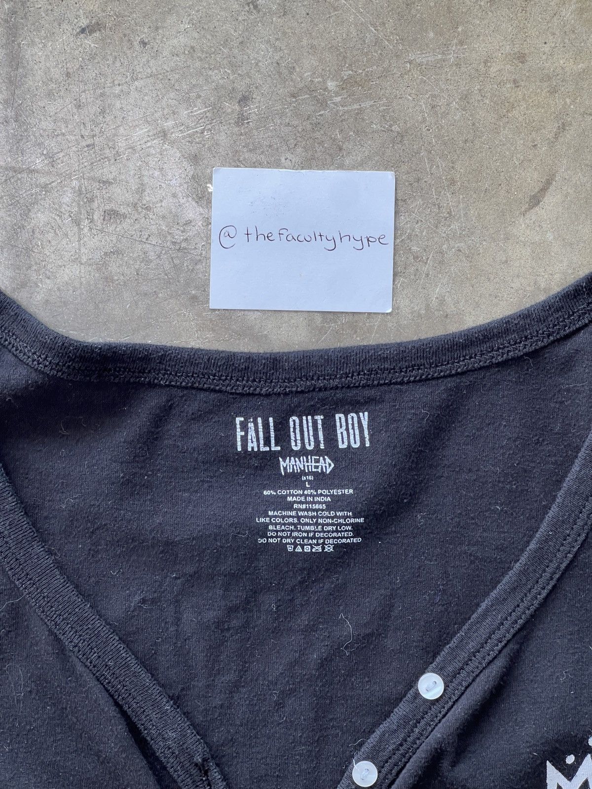 Band Tees × Vintage Fall Out Boy Quarter Button Up Long Sleeve W Large Size L / US 10 / IT 46 - 3 Thumbnail