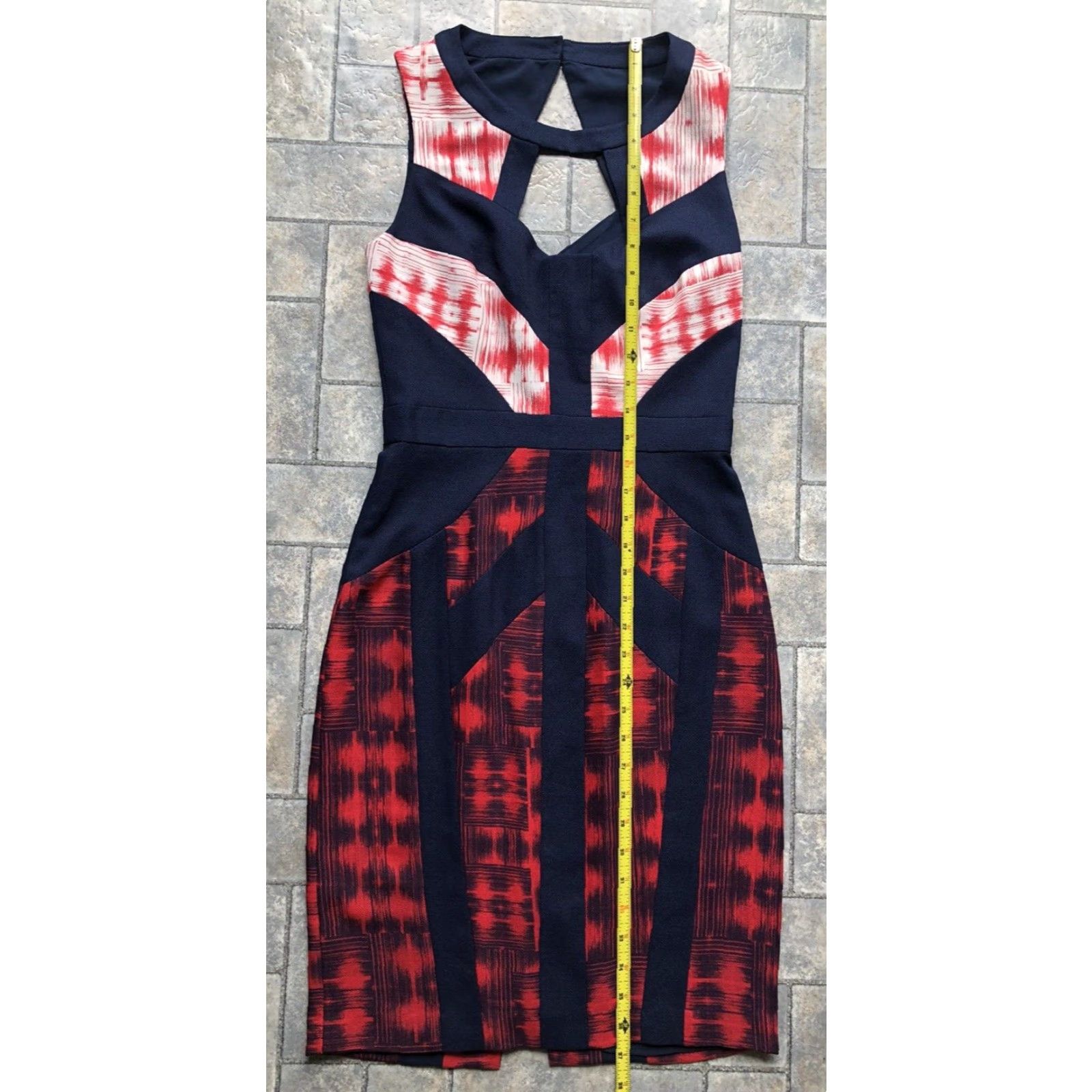 Bcbgmaxazria VINTAGE NWT BCBG Max Azria Dress Size 02 Sleeveless Red Pencil Dress Knee Length Zip 100% Polyester Womens Size XS / US 0-2 / IT 36-38 - 7 Thumbnail