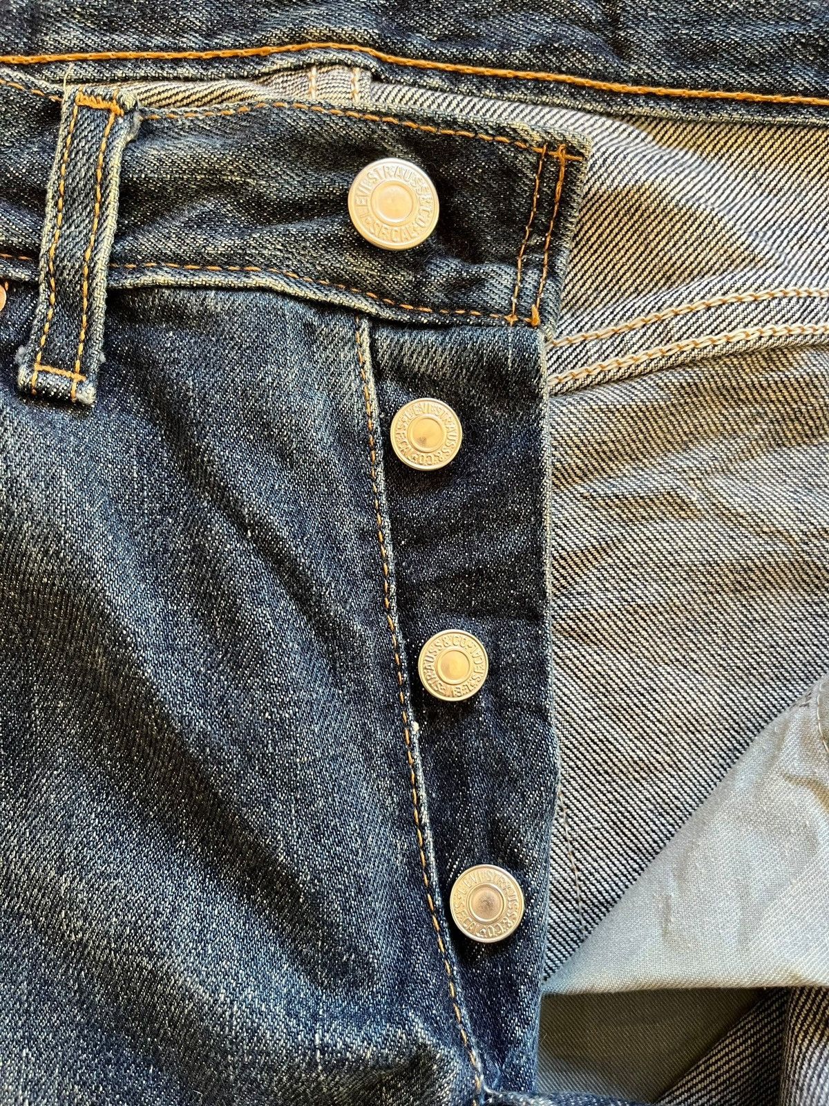 Levi's × Levi's Vintage Clothing UK Vintage 90s Levis 555 Button Fly Blue Wash Flare Jeans Size US 30 / EU 46 - 3 Thumbnail