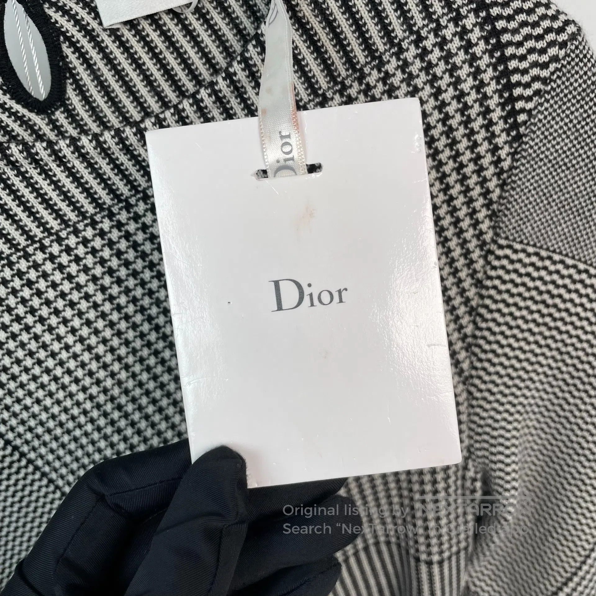 Dior Dior Houndstooth Irregular Wool Nine-quarter Sleeve Knit T Size XS / US 0-2 / IT 36-38 - 2 Thumbnail