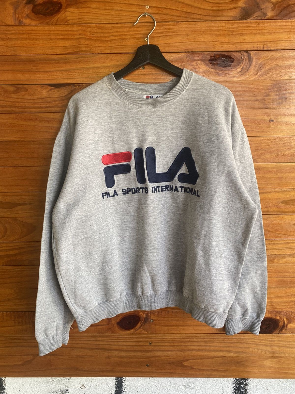 Fila Vintage FILA Sports International Grey Crewneck Sweatshirt Size US L / EU 52-54 / 3 - 5 Thumbnail