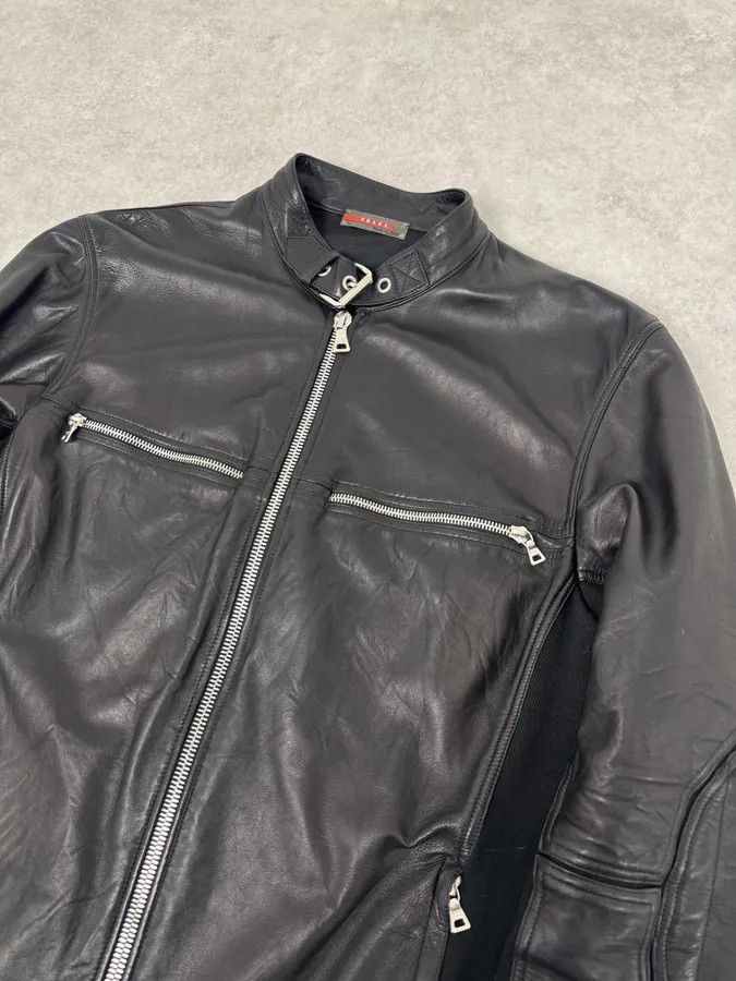 Prada 2000s Prada Biker Hybrid Leather Jacket Size US M / EU 48-50 / 2 - 4 Thumbnail