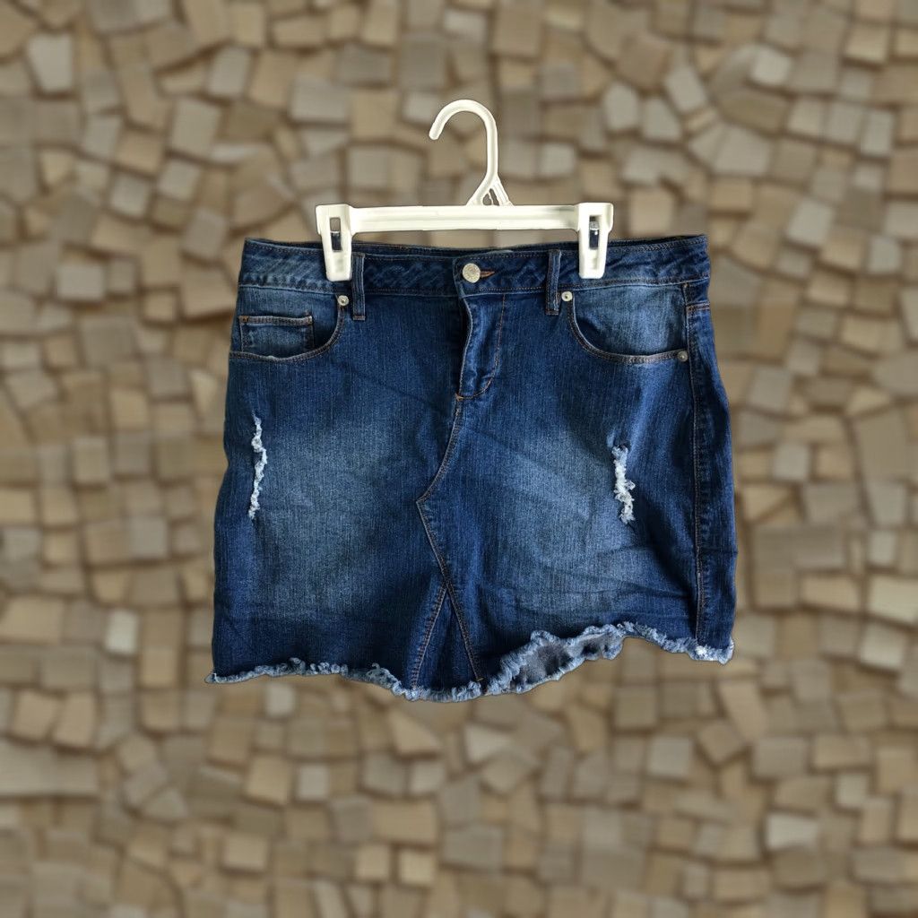 Denime Love Tree Skirt Womens Size Large Blue Denim Midi Mini Wash Midi Blue Denim Skirt Womens L - Size 36" / US 14 / IT 50 - 1 Thumbnail